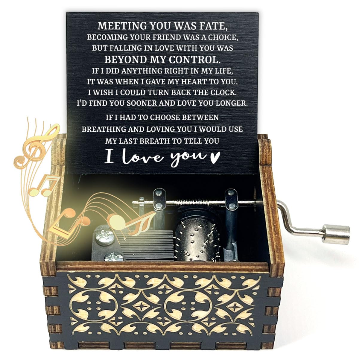 ukebobo Wooden Music Box Gifts for Lover, Fall in Love Music Box, Romantic Gift, Anniversary Valentine Birthday Wedding for Lover Boyfriend Girlfriend Husband Wife-545