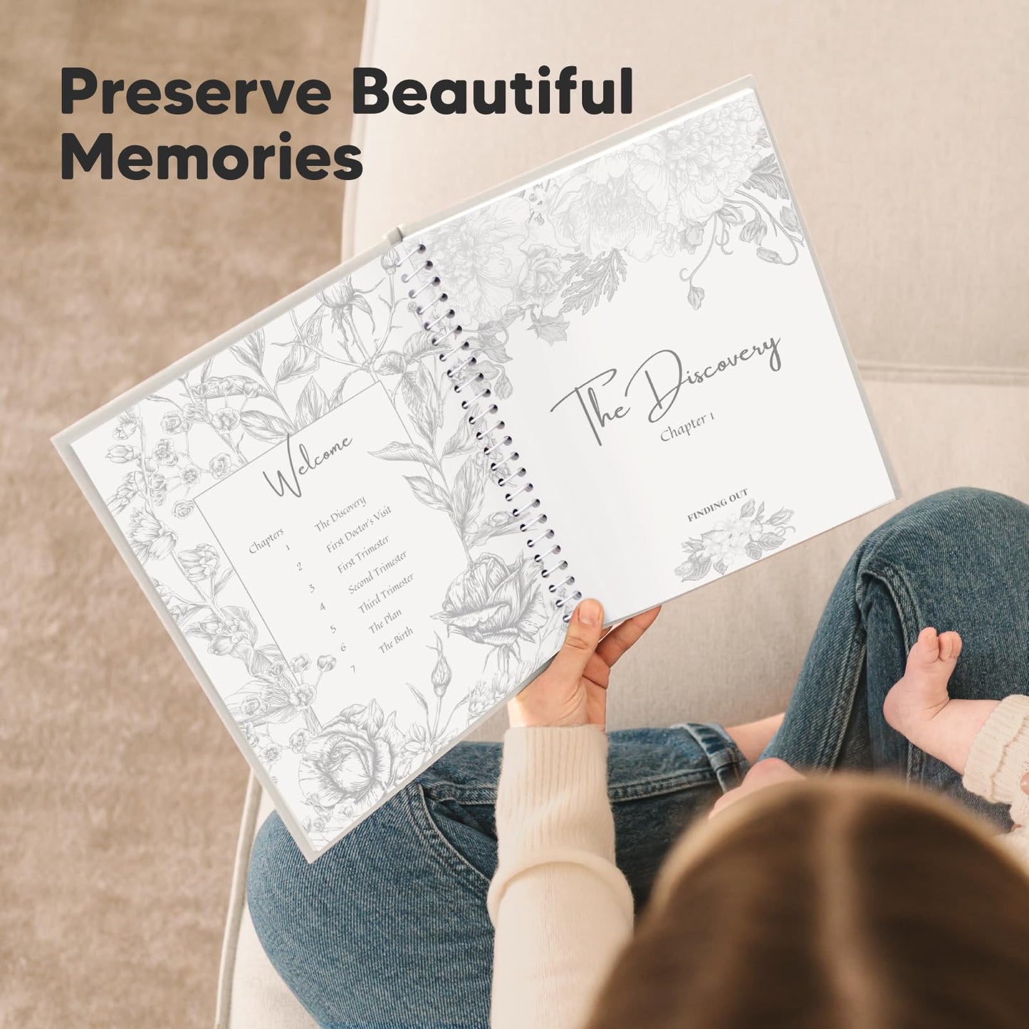 Pregnancy Journal, Pregnancy Announcements - 80 Pages Hard Cover Baby Books For Mom To Be Gift, Baby Memory Book Keepsake, Gender Reveal Gifts For New Moms, Mother's Day, Shower & Registry (Clay)