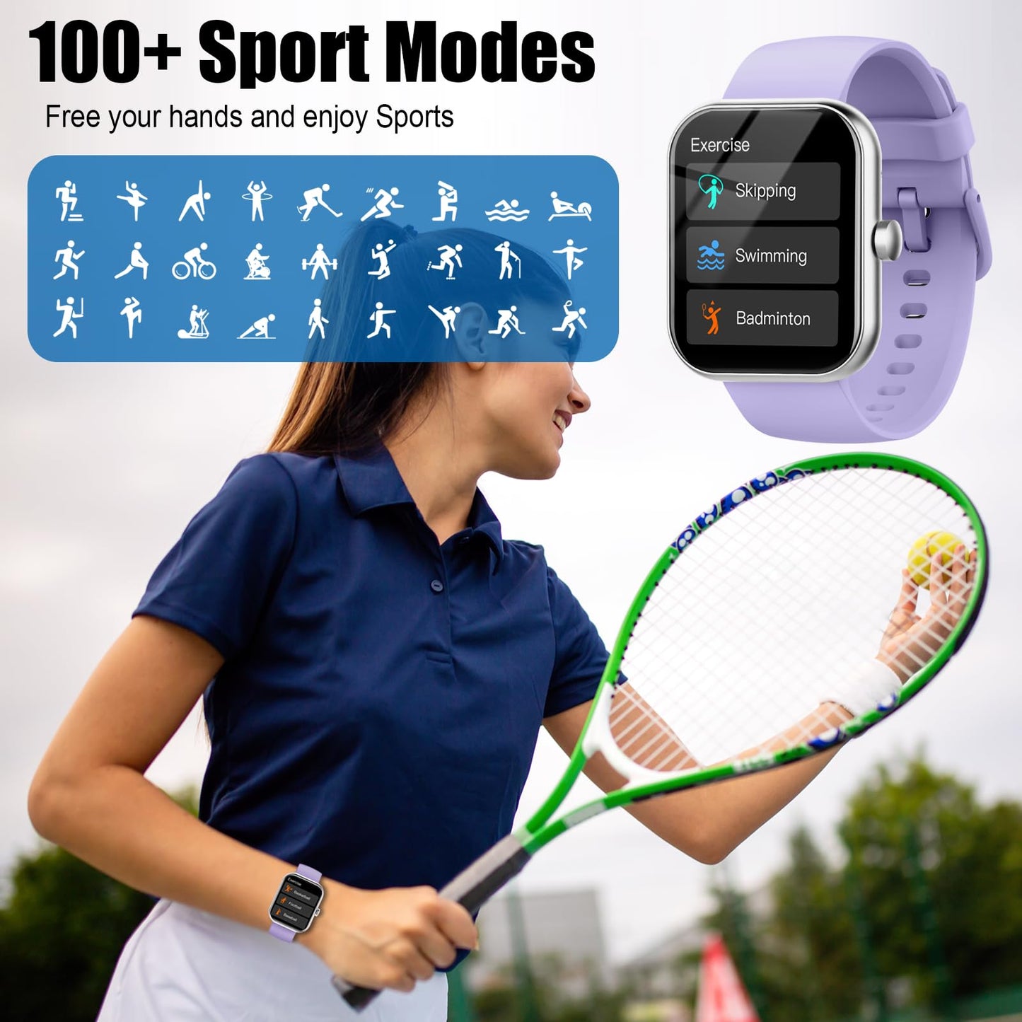 2026 Smart Watch for Men Women (Answer/Make Call), 1.96" HD Fitness Tracker Running Watch,IP68 Waterproof,Pedometer, Sleep/Step/Activity/Heart Rate Monitor,110+ Sport Mode Smartwatch for Android Phone