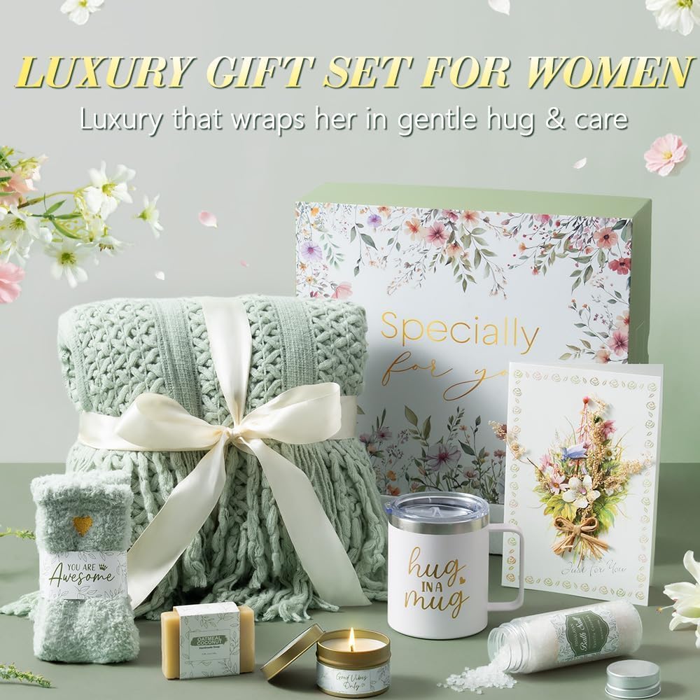 Self Care Gifts for Women Get Well Soon Gifts, Mothers Day Birthday Gifts for Women Care Package, Sympathy Gift Baskets Spa Gifts Thinking of You Inspirational Gifts for Mom Her Sister Grandma Friends