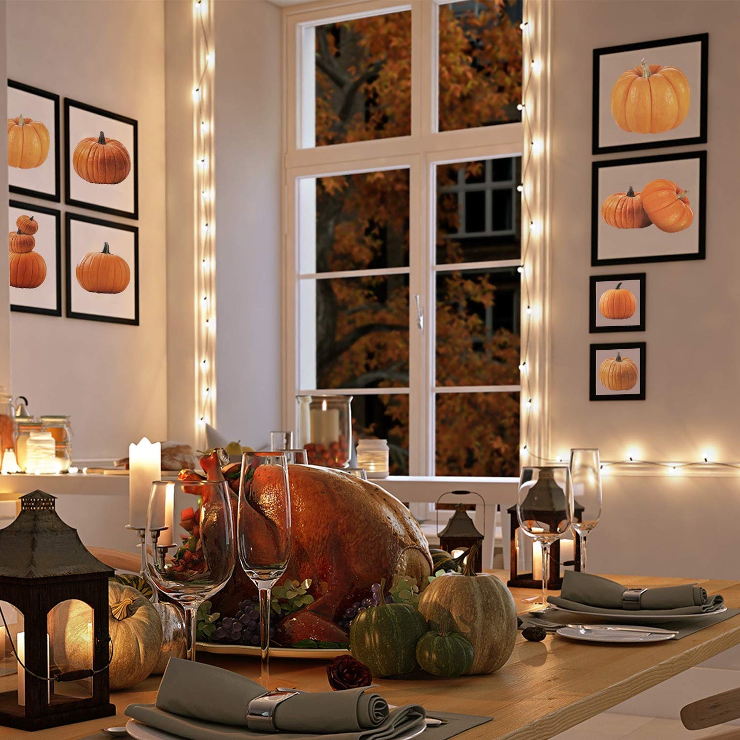 35 Pieces Large Pumpkin Cutouts Decoration Pumpkin Shape Cutouts for Fall Classroom Decor and Teacher Supplies Celebrations Halloween Thanksgiving Day Party Supply, 7 Designs
