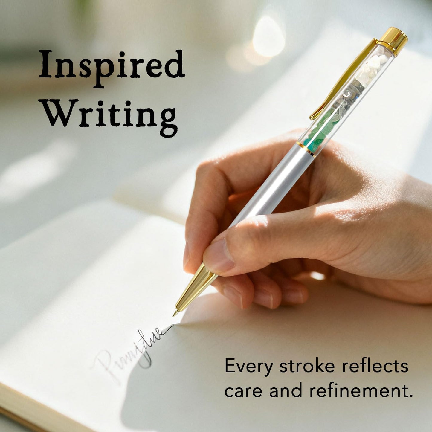Hesuuho Crystal Pens for Women, New Beginning Inspirational Gifts for Nurses, Teachers, Coworkers & Farewells, Leaving, New Job - with Gift Box & Card, Perfect Mothers Day Gifts