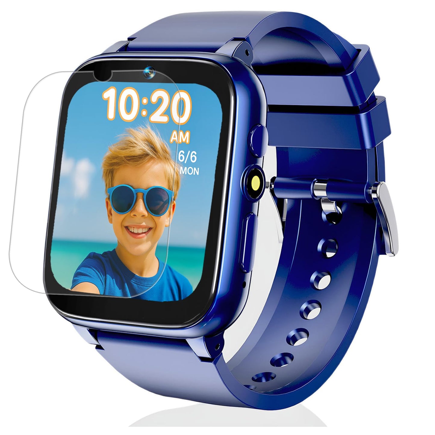 iCHOMKE Smart Watch for Kids, Girls Boys Smartwatch with 26 Games Camera Video Recorder and Player, Pedometer Calendar Flashlight, Audio Book etc.,Toys Gifts for 4-12 Years Children (Blue)