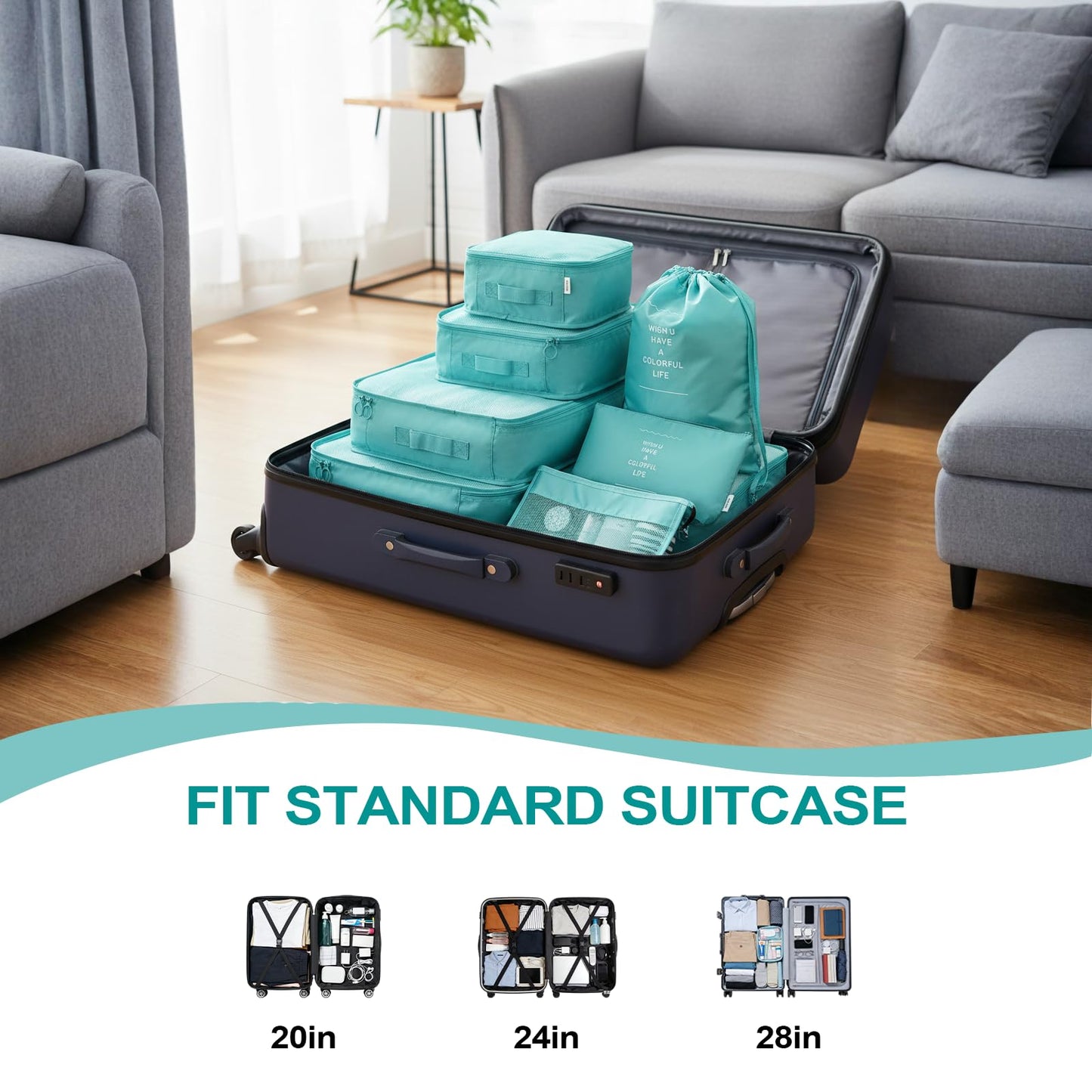 11 Set Packing Cubes for Travel,Gifts for Women Mom,Anti-Tearing Suitcase Organizer for Luggage with Shoe & Hanging Toiletry Bag, Toiletries Travel Bottles, 3 Portable Toothbrush Cases, Green