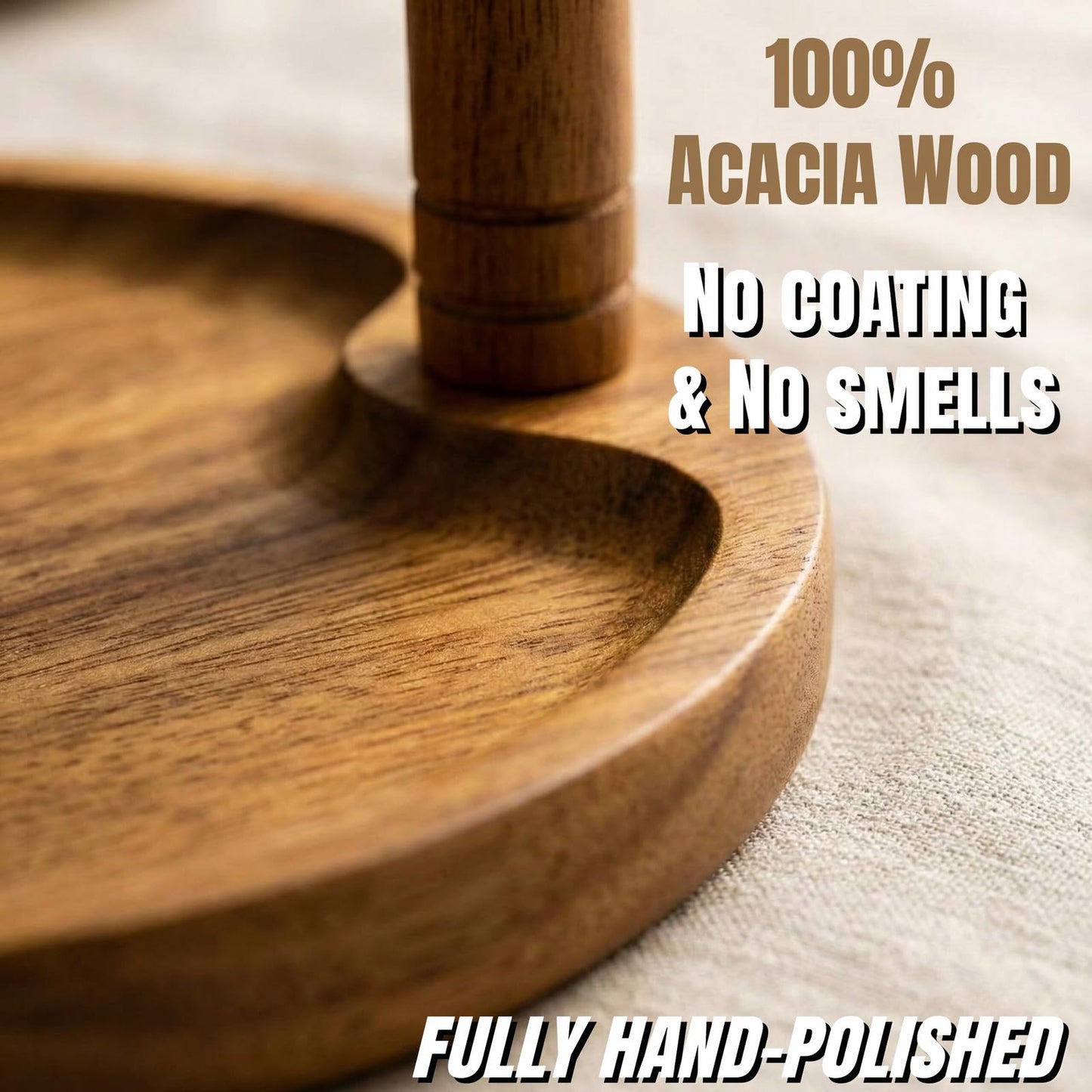 LEASUR Solid Acacia Key Tray, Jewelry Tray with Ring Holder Dish, Organizer for Entryway Table Dresser Nightstand Bathroom, Decorative Wooden Room Decor Gift for Women Men