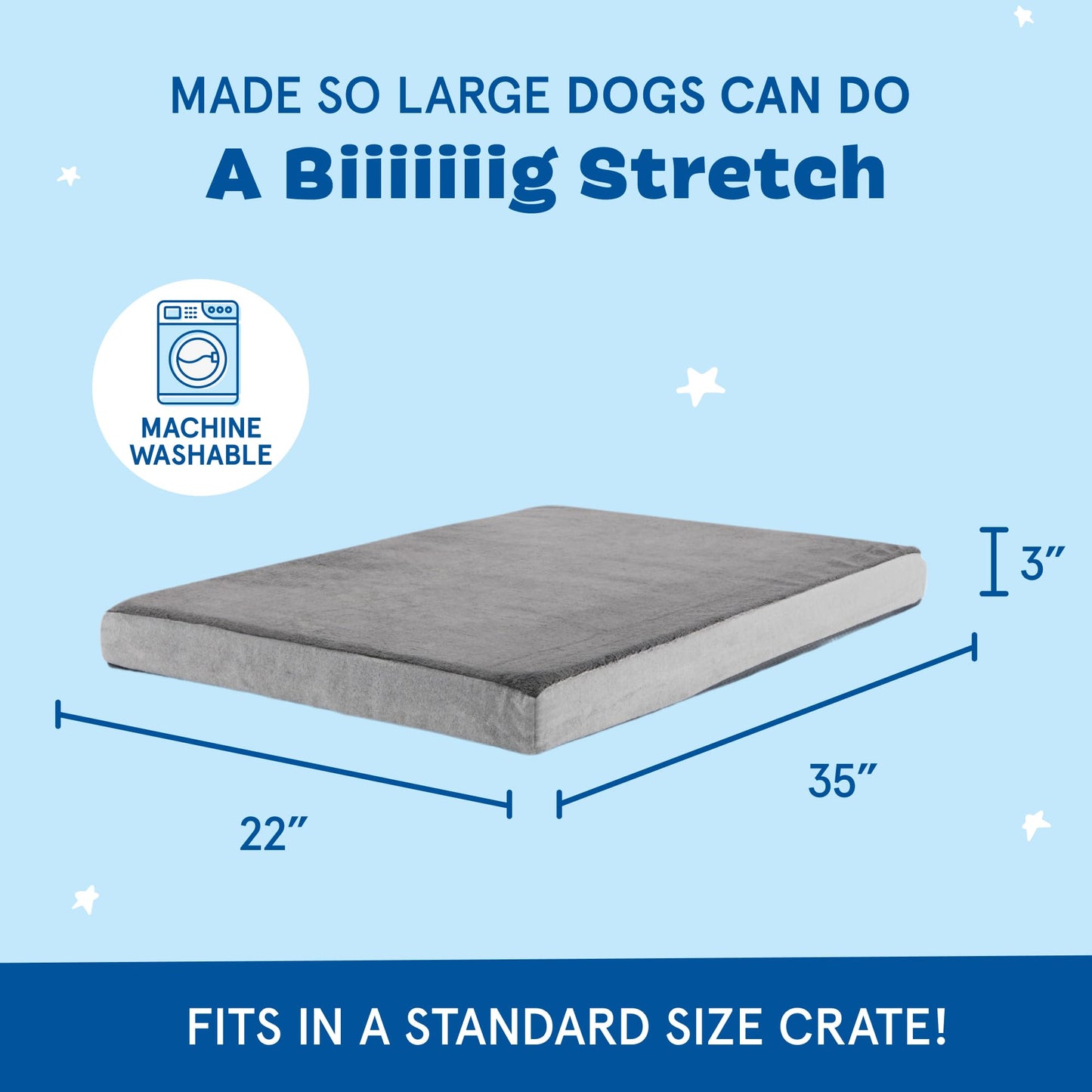 Barkbox Orthopedic Dog Bed with Memory Foam, Premium Comfort for Dogs and Puppies, Large Sized Dog Bed for Joint Relief and Restful Sleep, Durable and Easy to Clean - Grey, Large