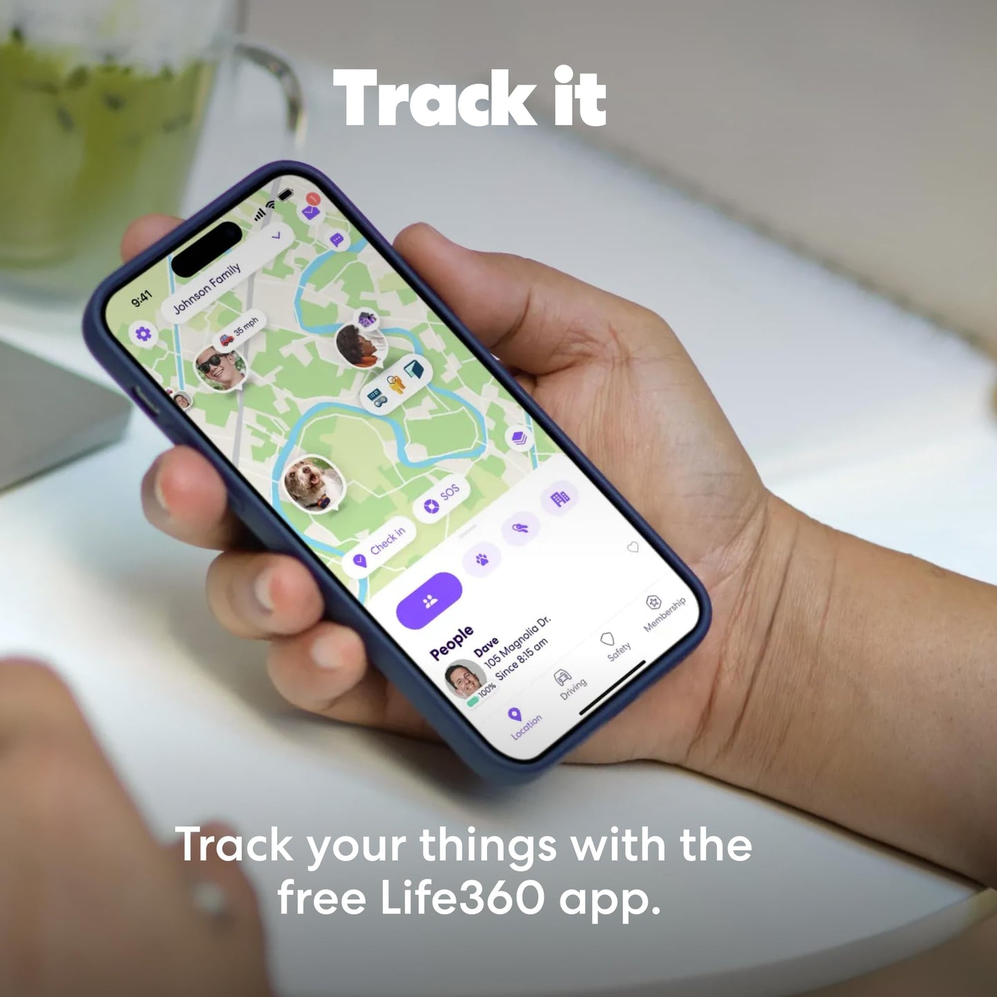 Life360 Tile Pro - Powerful Bluetooth Tracker, Key Finder and Item Locator for Keys, Bags and More. Both iOS and Android Compatible. Phone Finder. 1-Pack (Black)