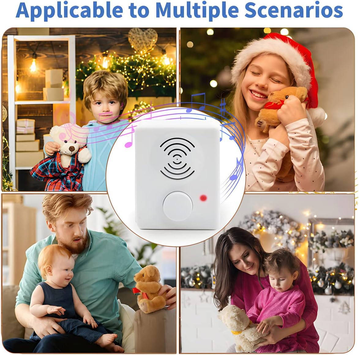 XLW 16 Minutes Voice Recorder for Stuffed Animals,Voice Box for Recordable Presents Button Sound Box for Crafters, Hobbyists, Stuffed Animals,School Presentations,Personalized Items,etc-White-2P