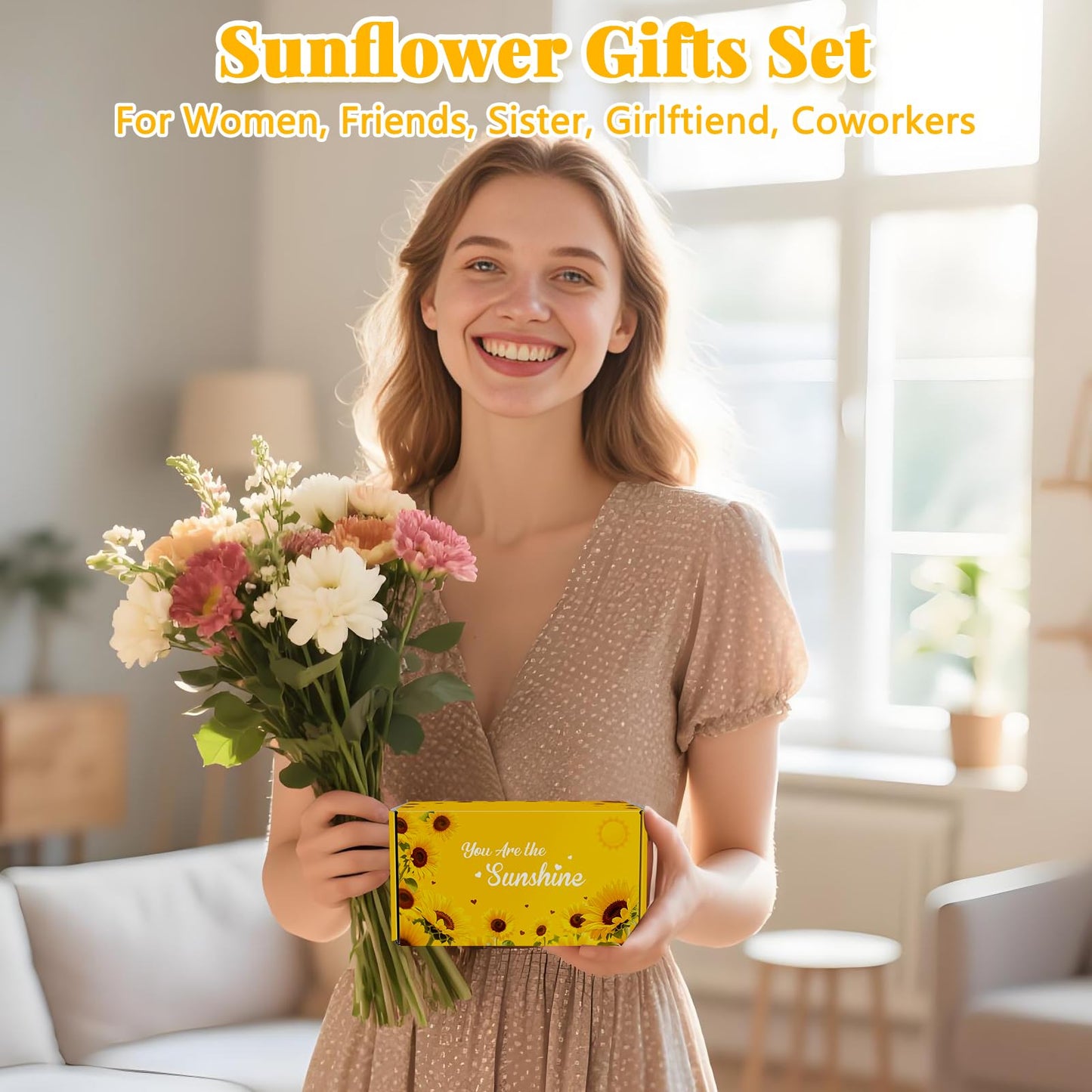 Birthday Gift Basket for Women: Mothers Day Gifts for Mom Teachers, Christian Sunflower Get Well Gifts, Thank You Package Appreciation for Nurse Employees Boss Coworkers Grandma Daughter Her Friends