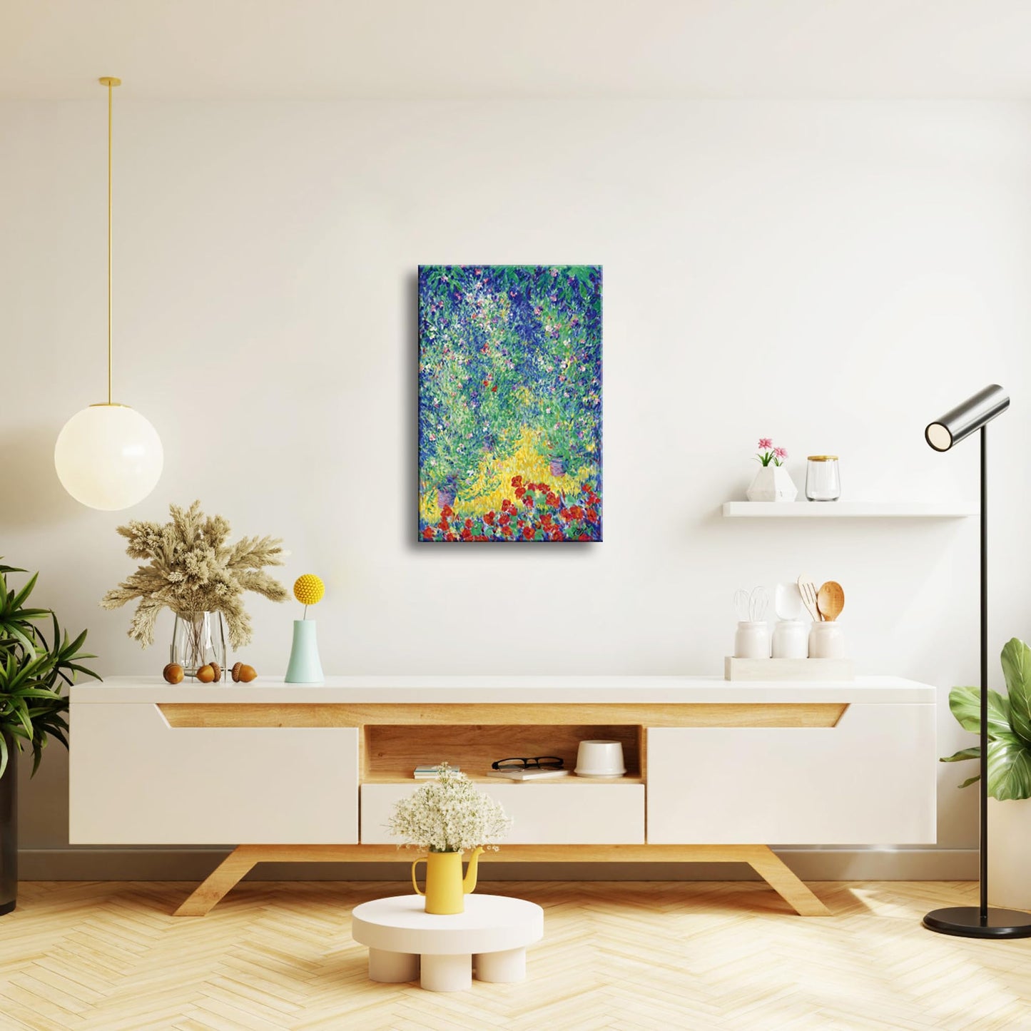 Wieco Art Canvas Prints Flowers in a Garden,1928 by Theodore Earl Butler Abstract Canvas Wall Art for Wall Decor and Home Office Decorations