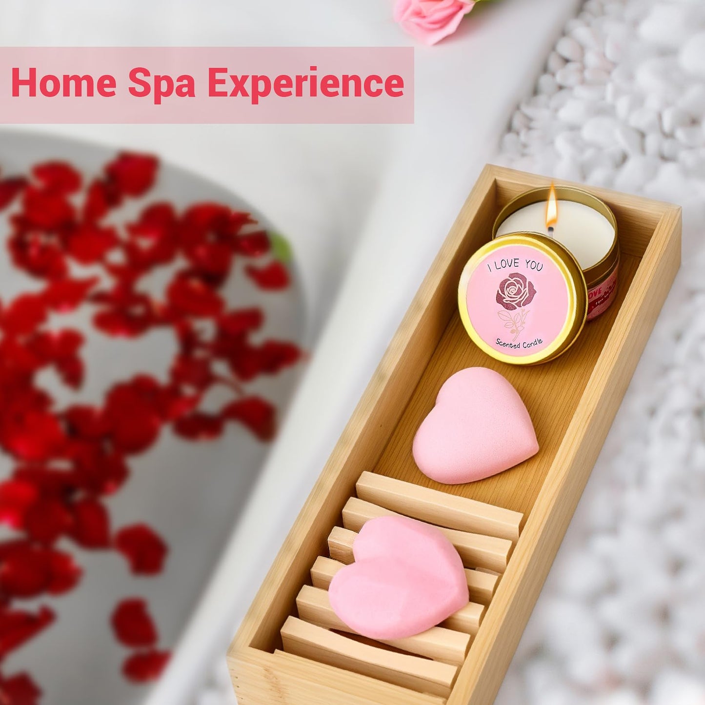 Gift Set for Women，Gift Basket for Her,Gifts Box for Girlfriend Wife Birthday Gifts for Women Heart-shaped Love Gift Wedding Engagement Anniversary Romantic Gifts (Pink)