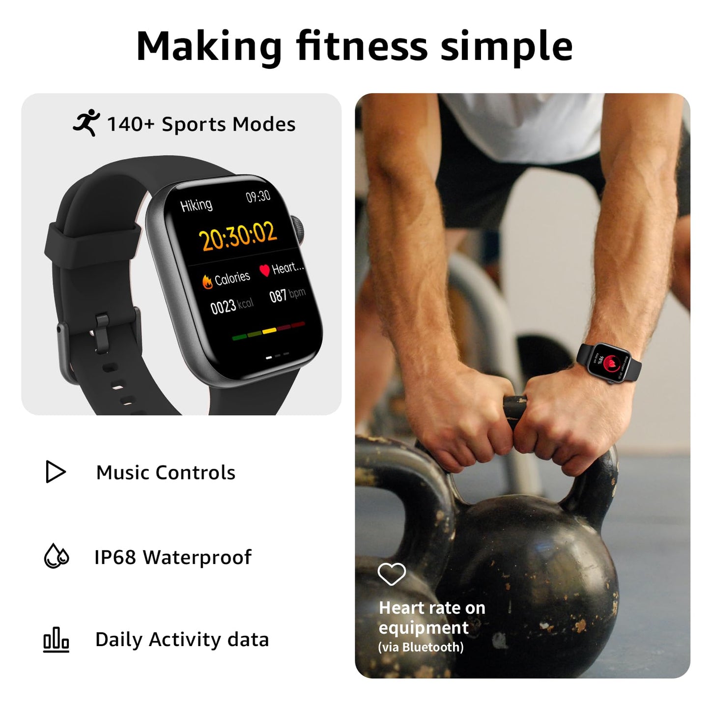 Smart Watch for Men Women Answer/Make Call, 1.85" Smartwatch, Fitness Watch with Heart Rate Blood Pressure Sleep Monitor, 140+Sports, IP68 Waterproof Step Counter Watch Compatible with Android IOS