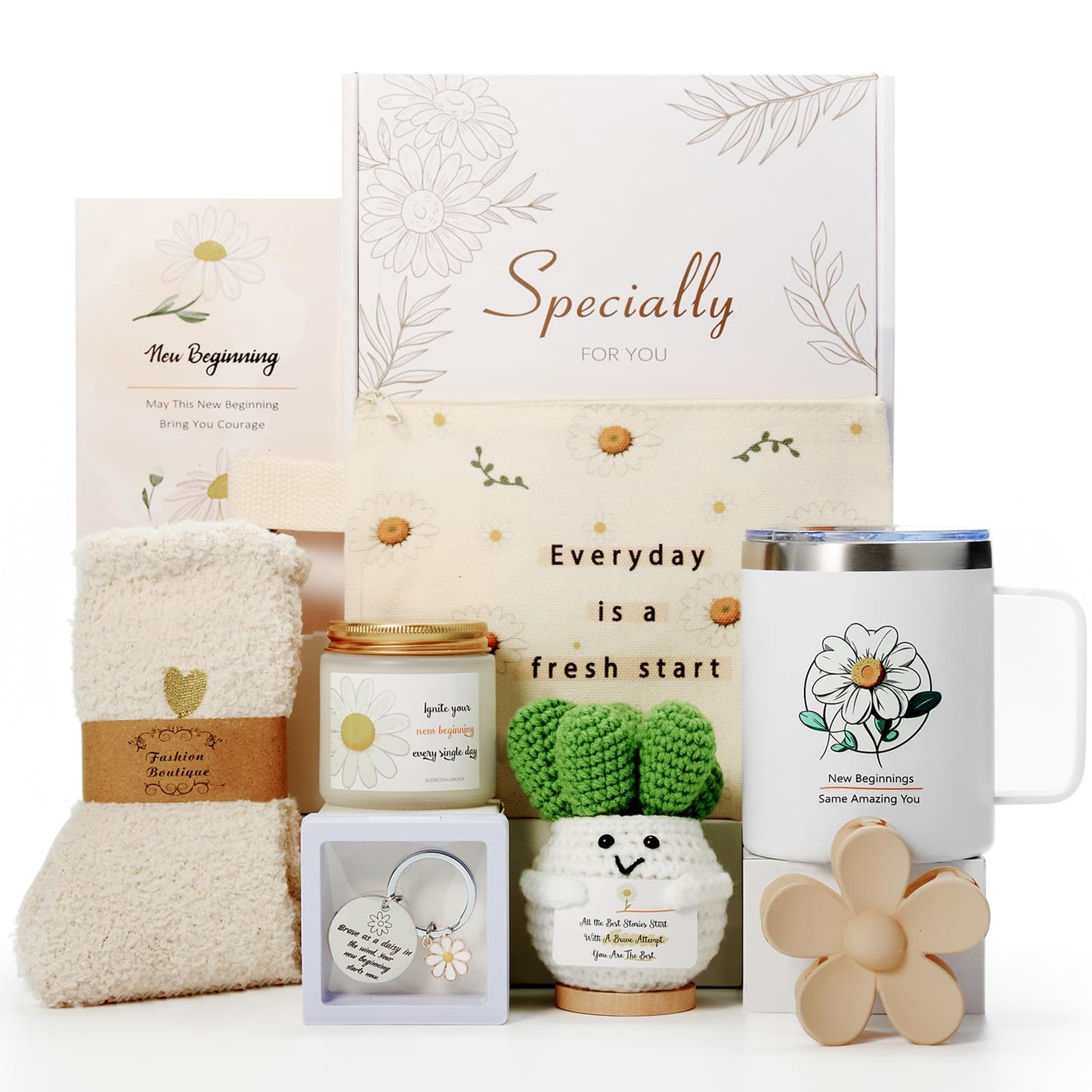 New Beginnings Gifts for Women – Graduation Farewell Leaving Going Away Goodbye Retirement Gift Basket for Her Women Coworkers, New Job Good Luck, Moving On, Divorce, Housewarming, Break Up Gifts