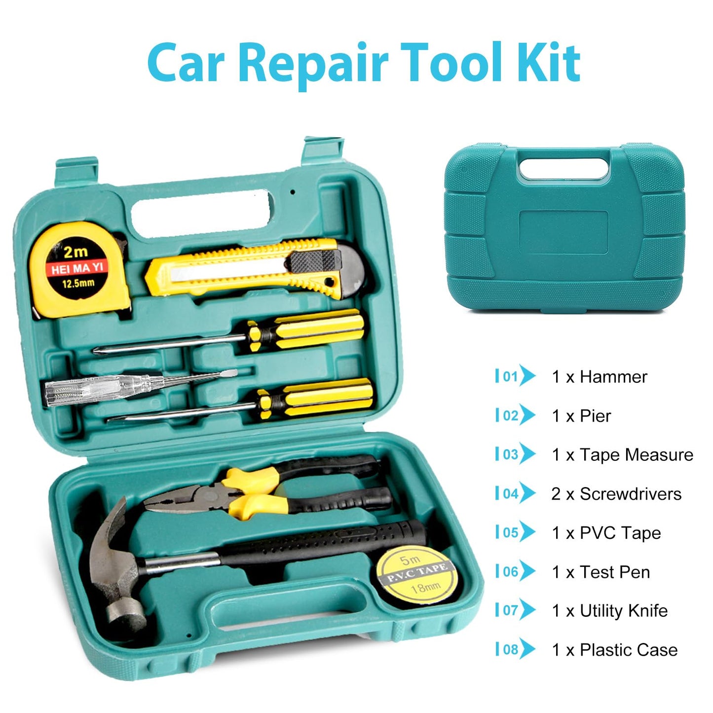 Ranallto Car Emergency Roadside Tool kit,Road Side Safety Assistance Kit for Women Men Adult,Auto Truck Vehicle Emergency Bag with Shovel Jumper Cable First Aid Kit