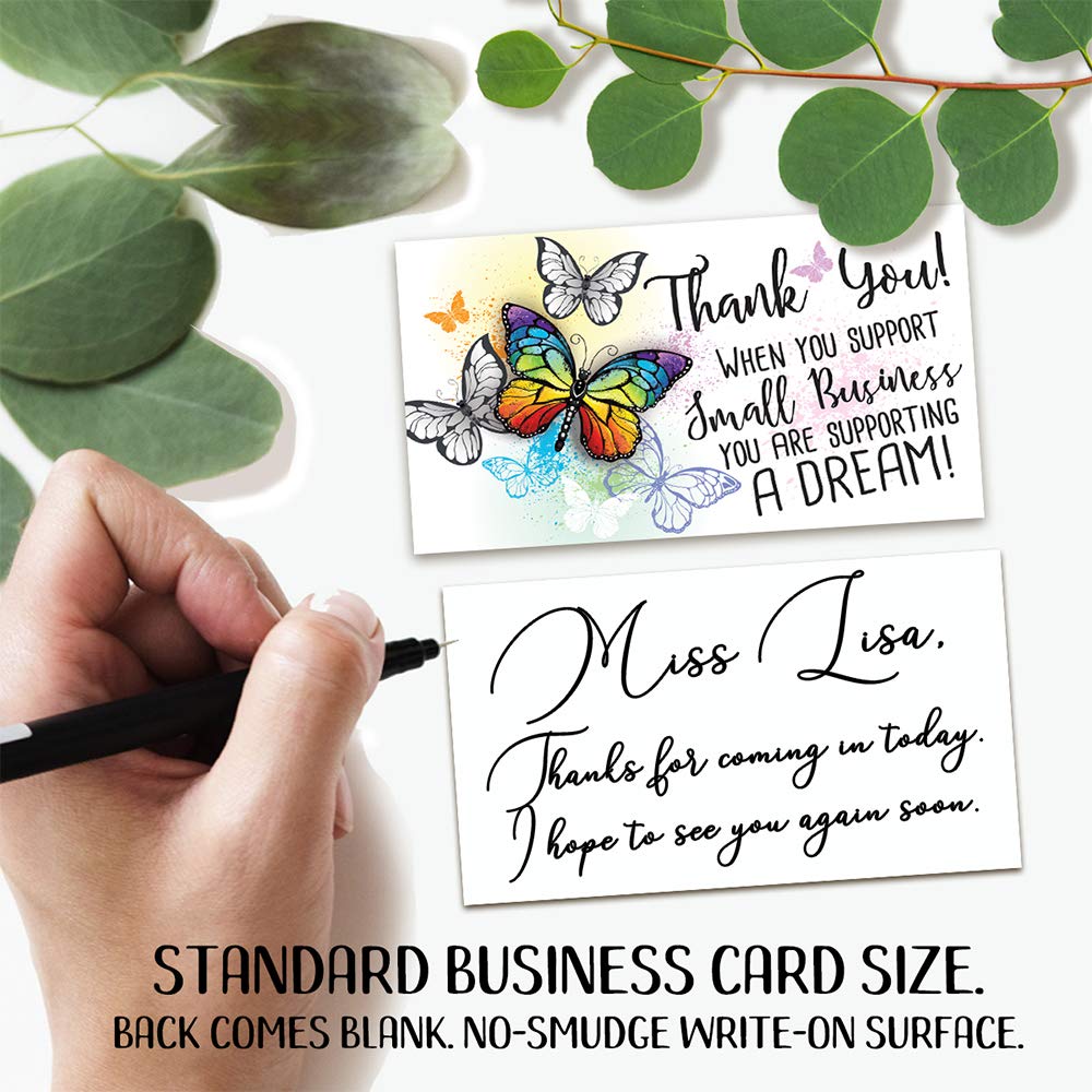 Business Thank You Cards - Small Business Essentials - When You Are Supporting Small Businesses - Blank Note Card, Stationery Set of 50 3.5 x 2 Standard Business Card, Small Business Thank You Cards