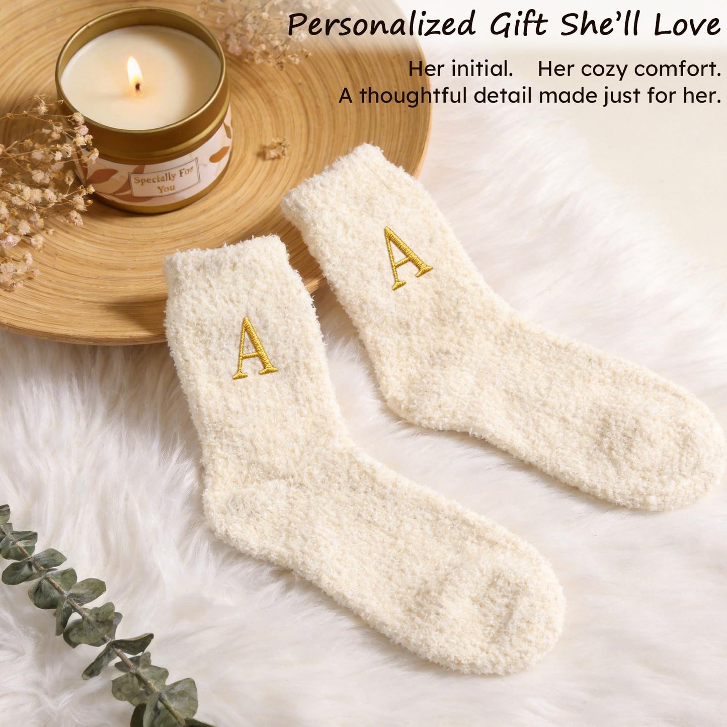 A-Z Personalized Gifts for Women - Initial Cute Hair Clips + Glass Cups w/Lids Straws, Makeup Bag Monogrammed Gift for Women，Unique Ideas Birthday Gift for Her, Christmas & Bridesmaid Gifts, A