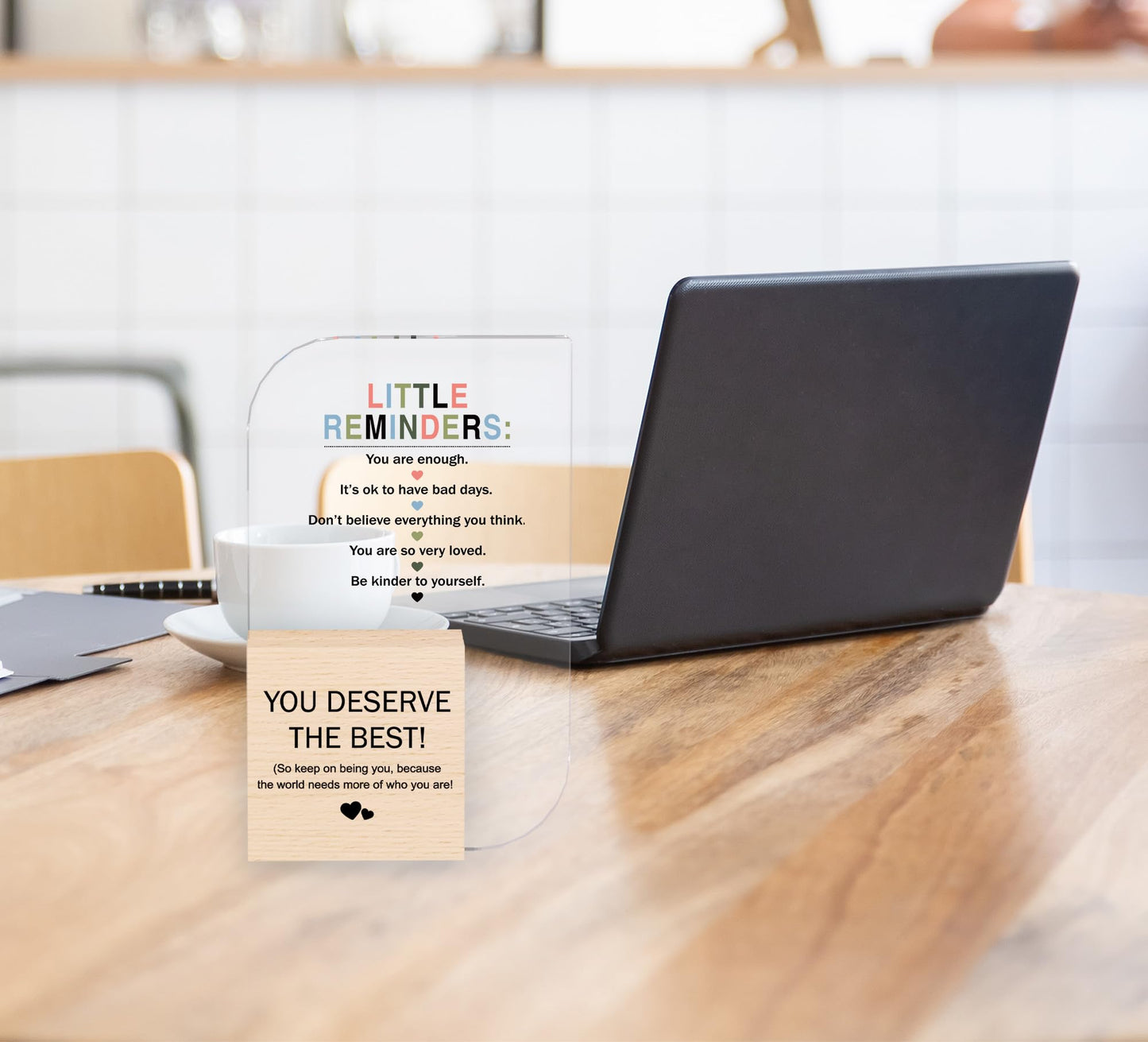 Office Desk Decor For Women, Cute Gifts, Little Reminders Sign For Female Men, Positive Affirmations Decors, Motivational Acrylic Plaque Gifts(6.7 x 4.1 inches) -A-03
