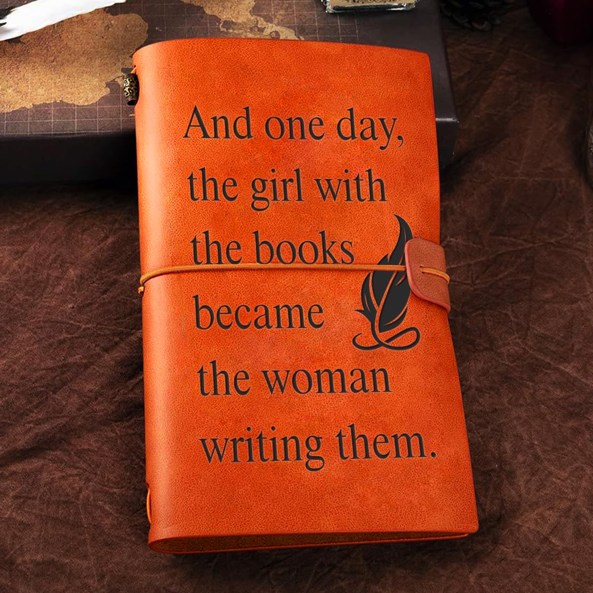 NGAEAK Writer Gifts for Women Leather Journal Notebook, Gifts for Writers Birthday Christmas, Writing Lover Gift Engraved Leather Travel Journal