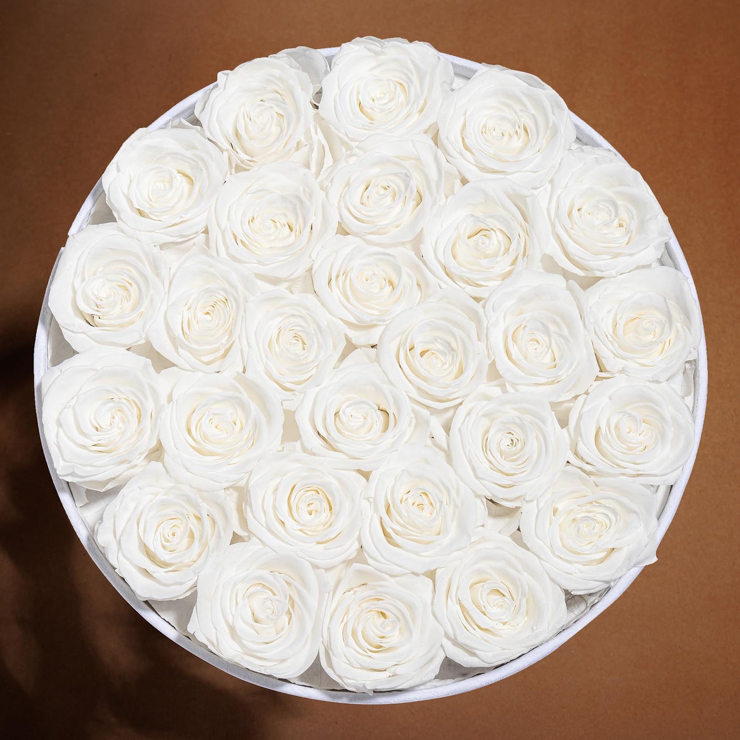 Prifroti 27 Flowers in a Luxury Suede Box, Birthday Gifts for Women, Preserved Flowers, Mothers Day Roses Gift for Mom, White