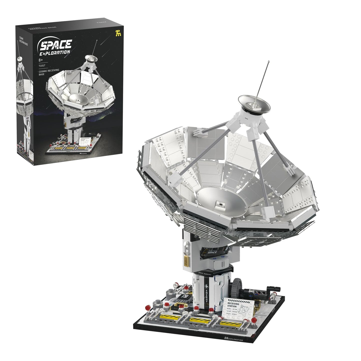 Sosuy Space Exploration Radio Telescope Building Blocks Set, STEM Toys for Boys 8+, Satellite Communication Base Model, Space-Themed Kit for Kids Adult Teens Girls Display