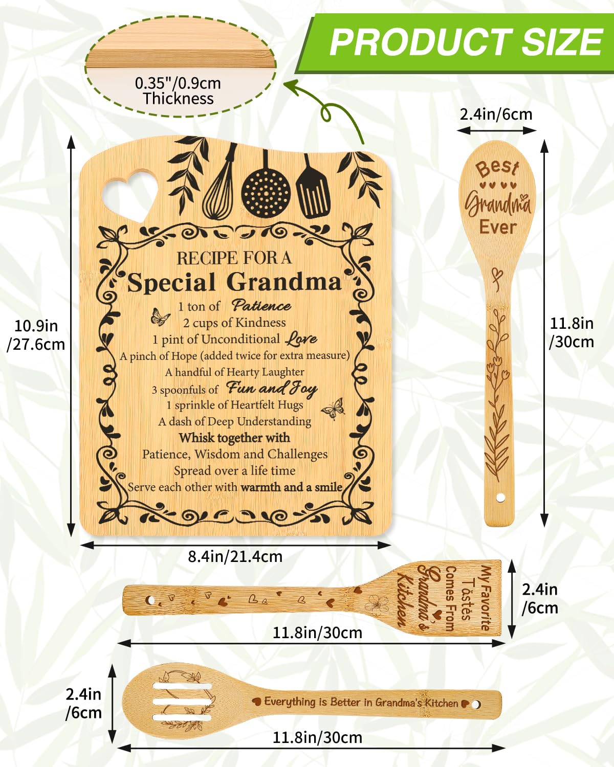 Aremdys Grandma Gifts, Grandma Birthday Gifts from Grandkids Cutting Board Set Kitchen Valentines Day Gift for Grandmother Practical Gifts Christmas Birthday Mother's Day Gifts Idea for Nana Gigi
