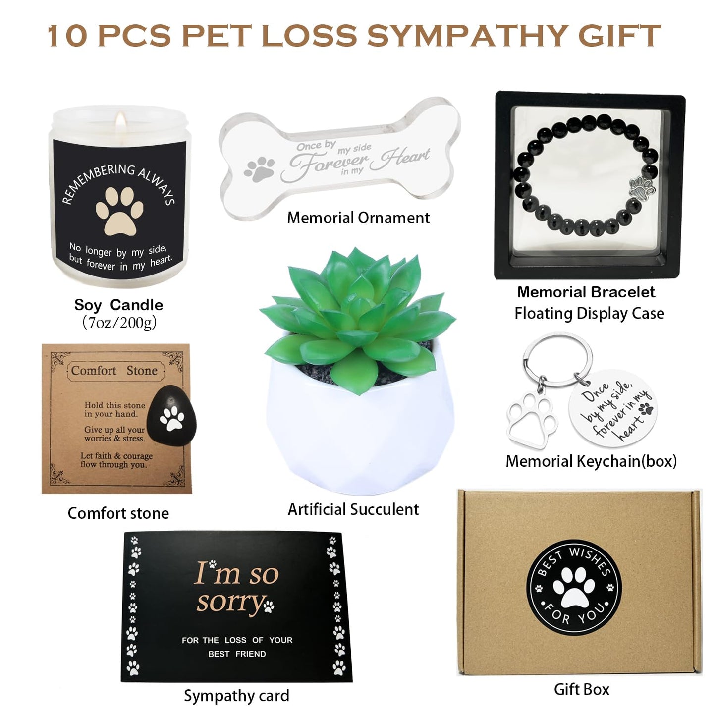 Lingletu Loss of Dog Cat Pet Sympathy Gift,The Perfect Way to Express Your Condolences Dog Memorial Gifts for Loss of Dog Remembrance Gift Basket for Friends Family (Black)