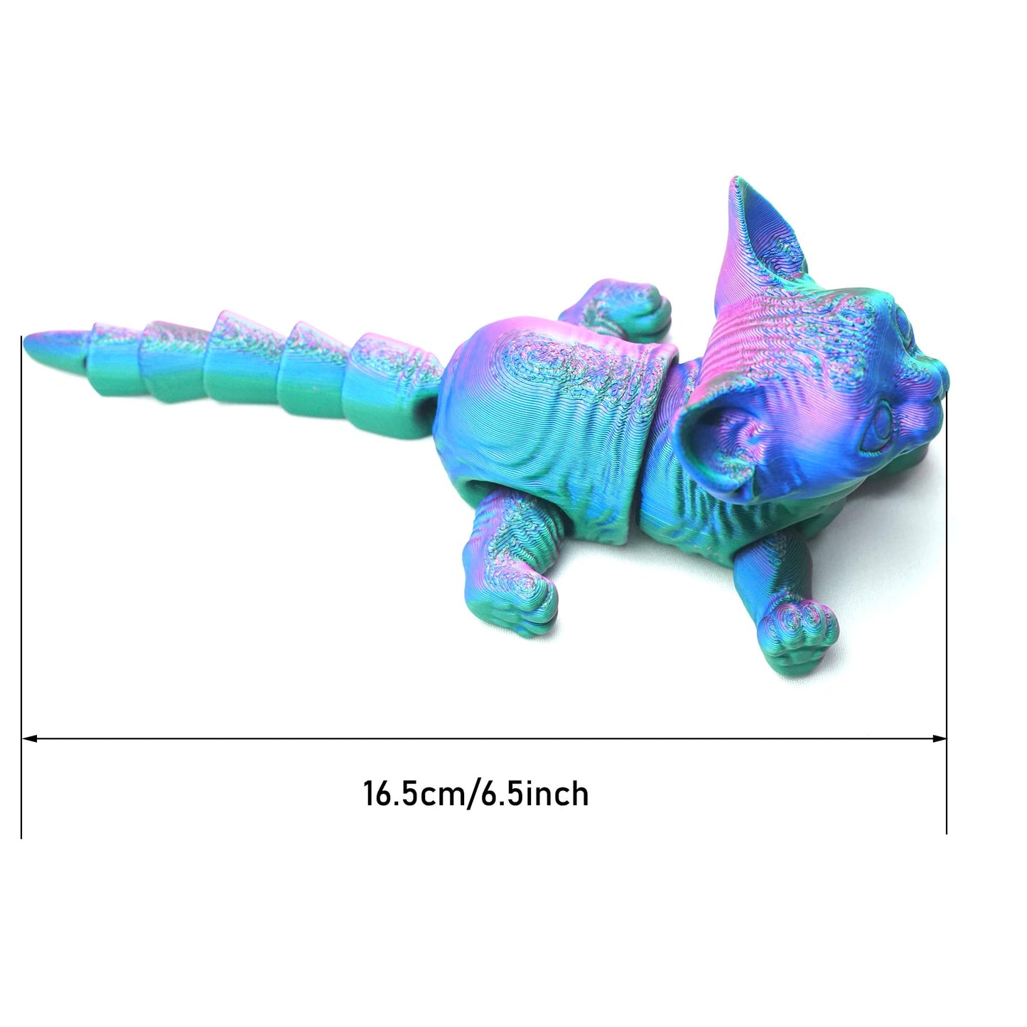 BANPIWOLG 3D Printed Cat Model,Flexible Cat Animals Toy Statue,Joint Mobility,Home Office Decor,Interesting Toys for Autism/ADHD,Festival Gifts toco,Fidget Toys, Executive Desk Toy (RYB)