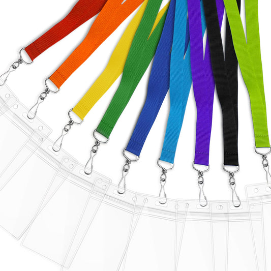 WEZEBEL 24-Pack Red Breakaway Lanyards with Waterproof Badge Holders, Polyester Neck Straps for ID Cards, Events, Office, and Schools