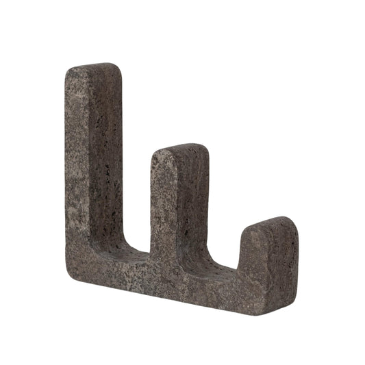 Bloomingville Travertine Abstract Accent Décor Sculpture, Grey