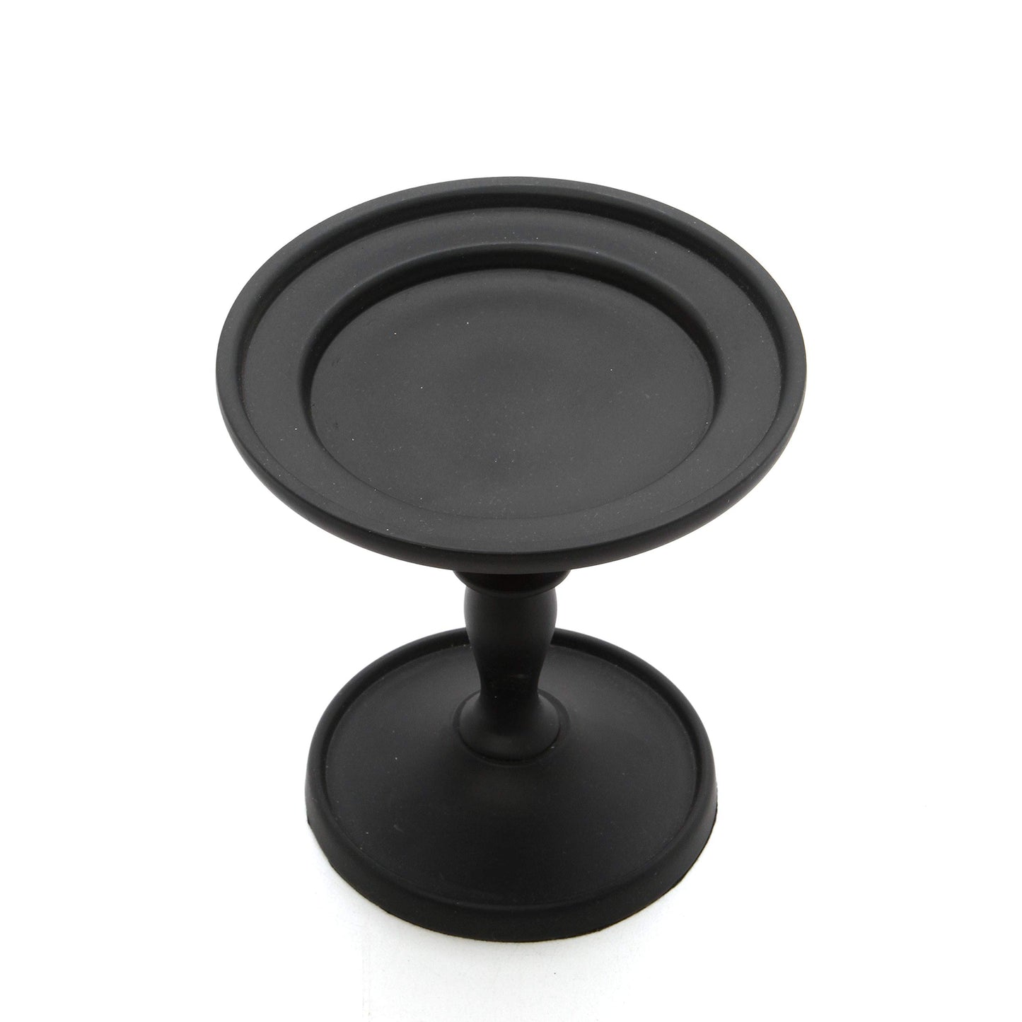 Hosley Set of 2 Black Pillar Holder 4.75 Inch High. Ideal Gift for Wedding Party Special Occasion or as a Candle Holder. W1