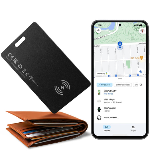 Zoilytech Wallet Tracker Card for Android,Rechargeable Air Tag Wallet Finder, Thin and Light Smart Card IP68 Waterproof GPS Tracker Item Locator for Google Find Hub App(Android Only)