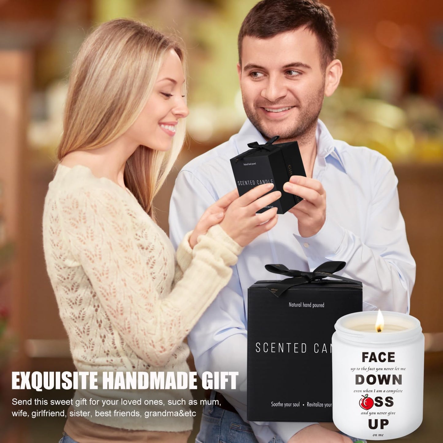 Mothers Day Gifts for Wife from Husband,Romantic Gift for Her Girlfriend Boyfriend Him,Birthday Anniversary Wedding Gift for Couple Women Sexy,Funny Present for Couple,Her, Wife Candle for Mothers