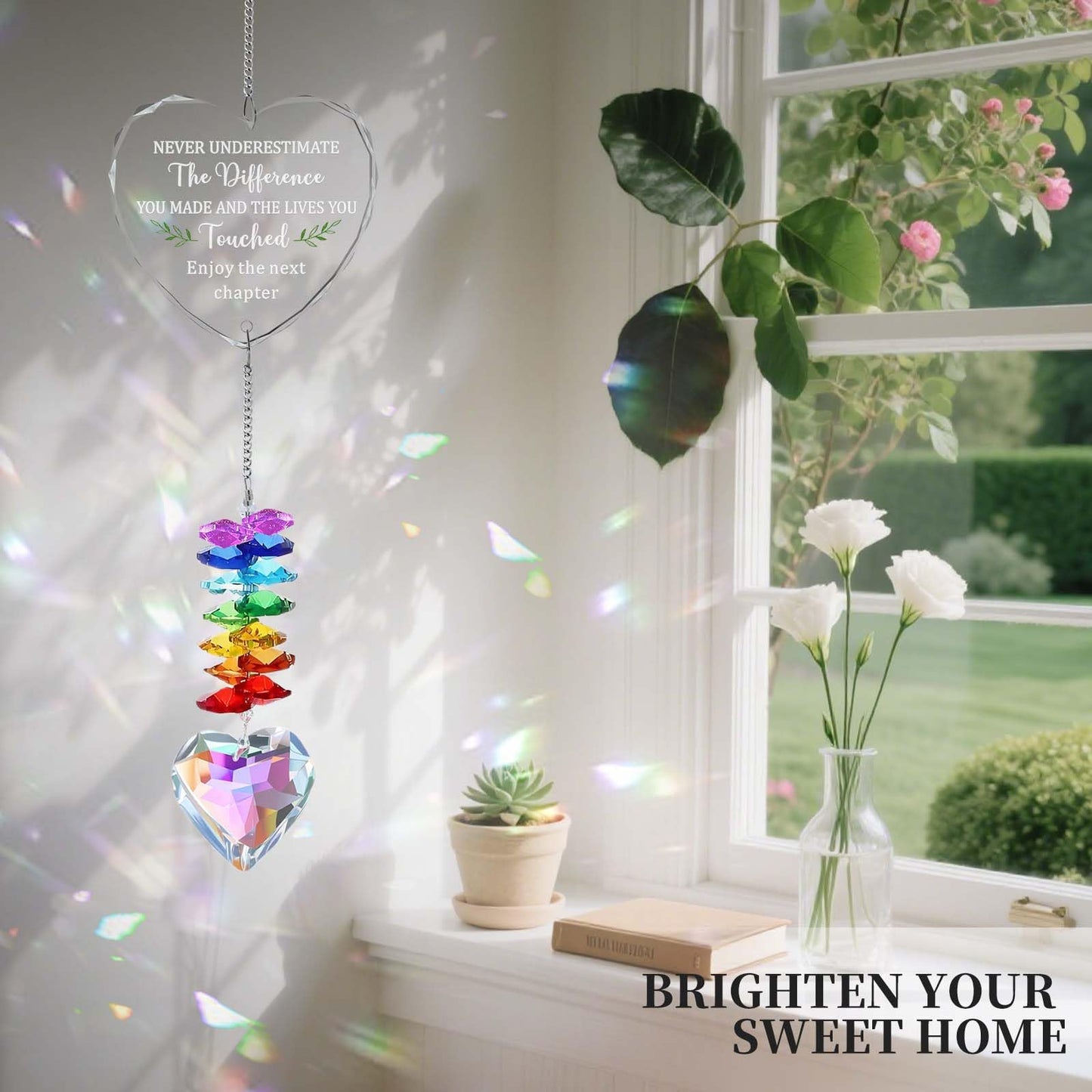 Coworker Leaving Farewell Goodbye Gifts for Women, New Job New Beginning Promotion Retirement Gifts for Friend Coworker Boss Teacher Nurse, Sun Catcher Crystals Window Home Decor