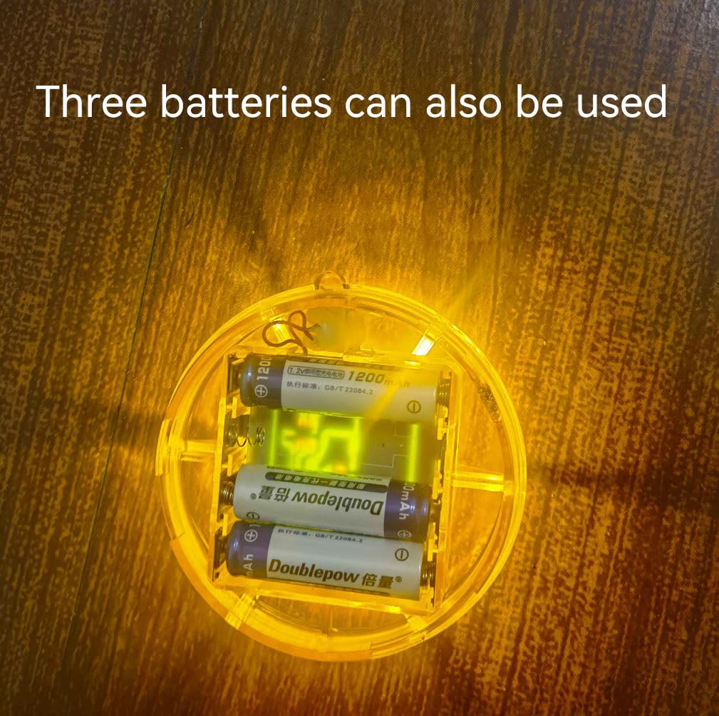 AHOUFHER 3 Pack LED Road Flares Roadside Flashing Emergency Lights Beacon with Magnetic Base for Vehicle and Outdoor Sports.(Yellow)