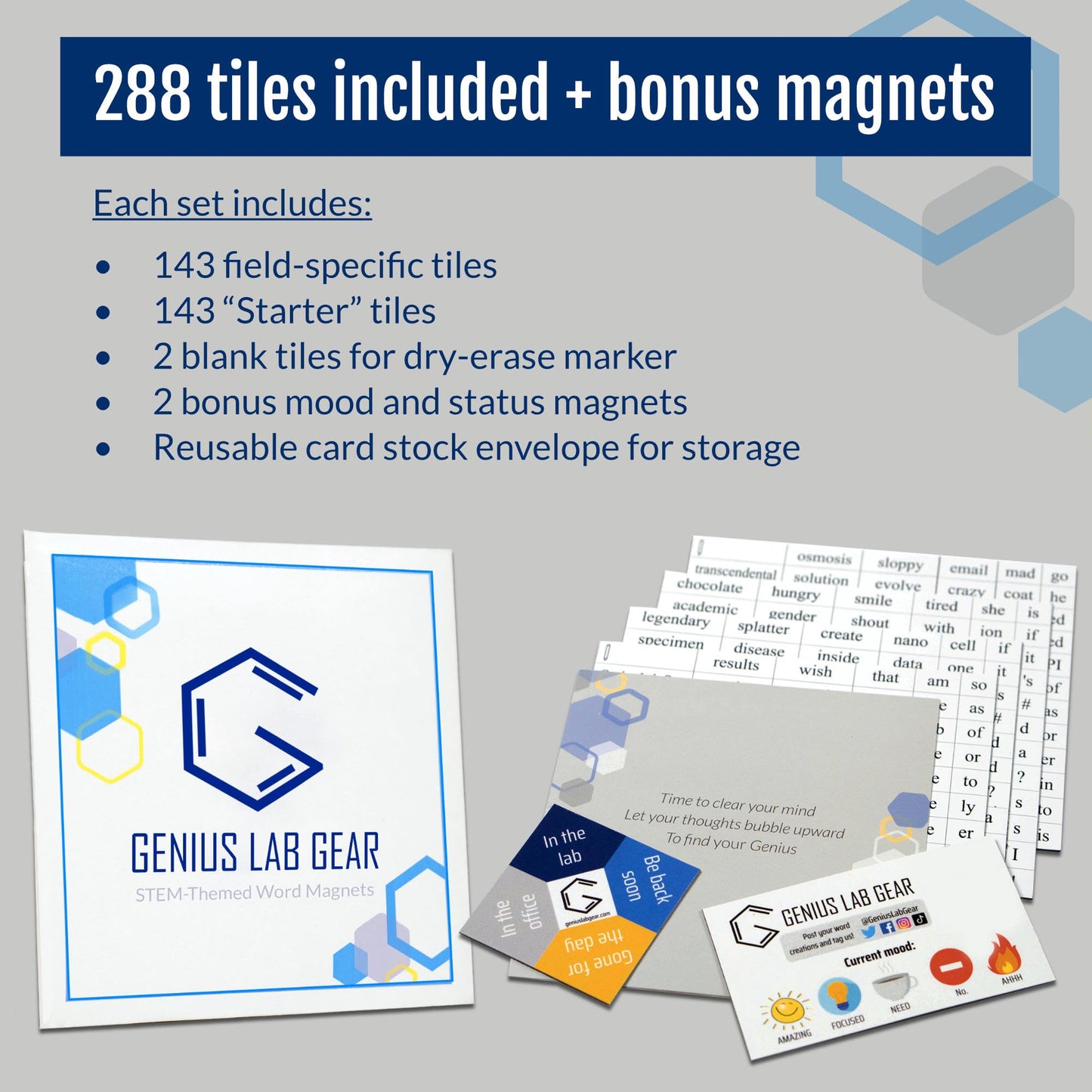 Engineering Word Magnets Kit - Funny Nerdy Poetry Set for College to PhD & Professional Engineers - Ideal Cool Geek Gifts Office Refrigerator-Magnetic White Board - Perfect for STEM Students & Adults