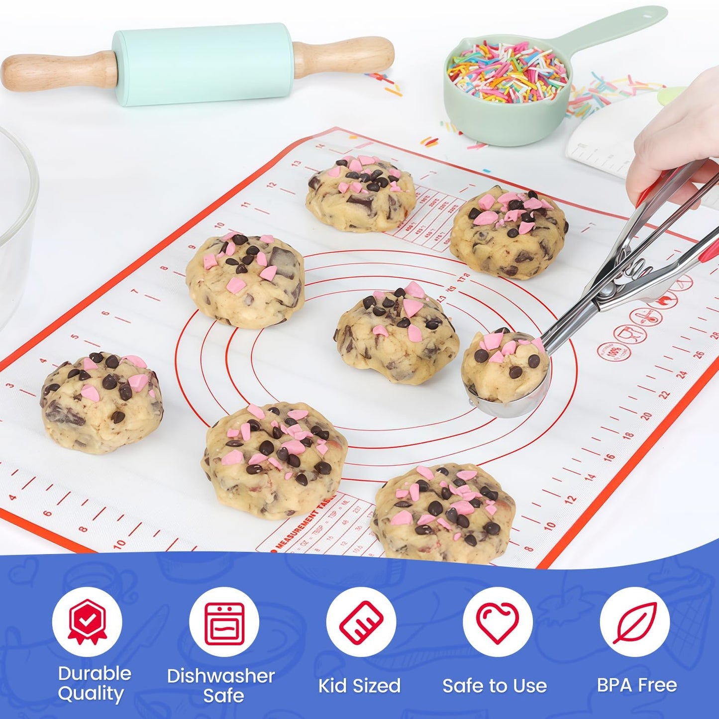Vinino 11-Piece Kids Baking&Cooking Set – Real Baking Utensils with Cookbooks for Children, Toddler Safe Montessori Kitchen Accessories-Gift for Young Chefs Girls Boys Ages 6+