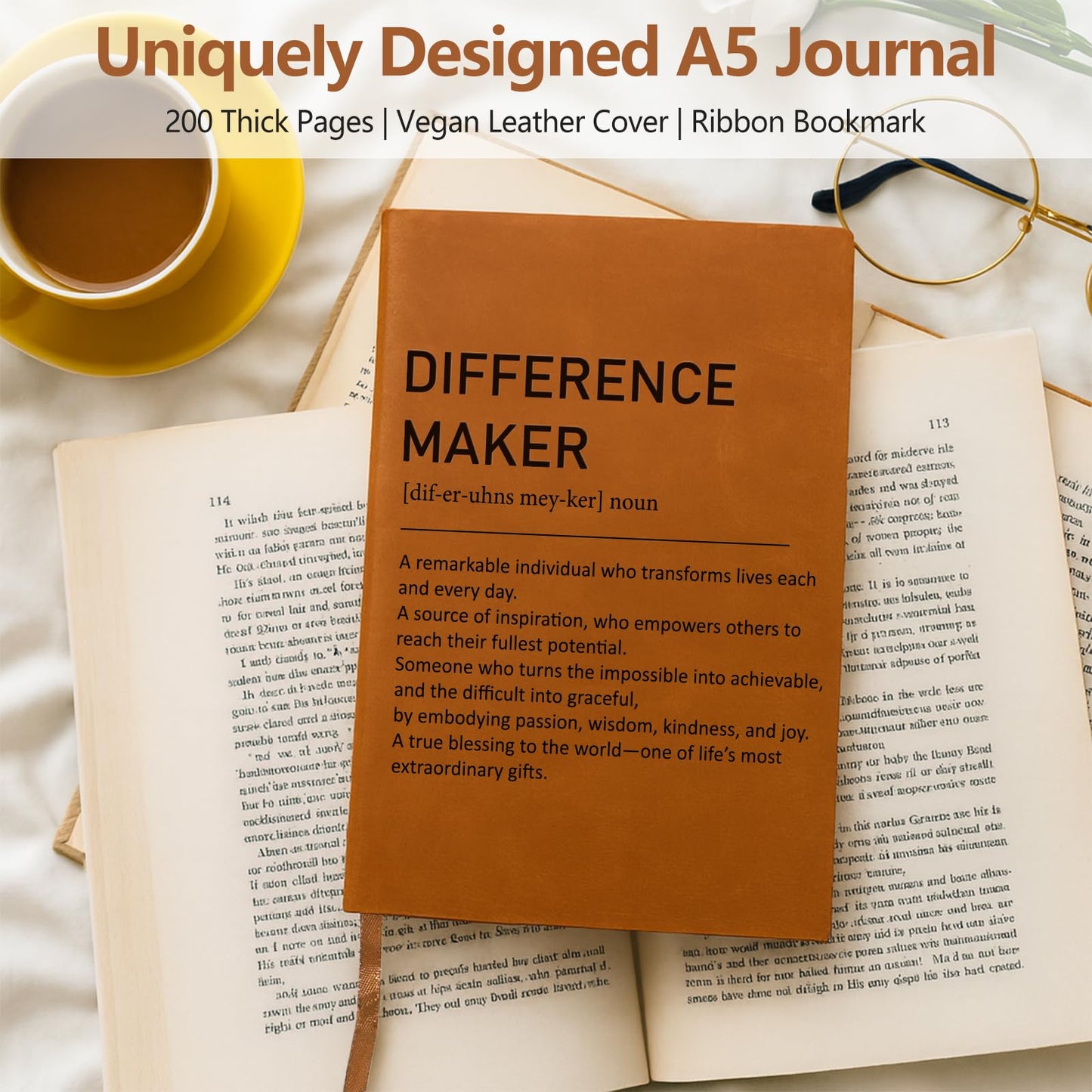 iAOVUEBY Administrative Professionals Day Gifts, Difference Maker Gift with Journal, Employee Appreciation Gifts for Coworkers, Thank You Gift for Women, Teacher, Nurse, Secretary, Mentor, Leader