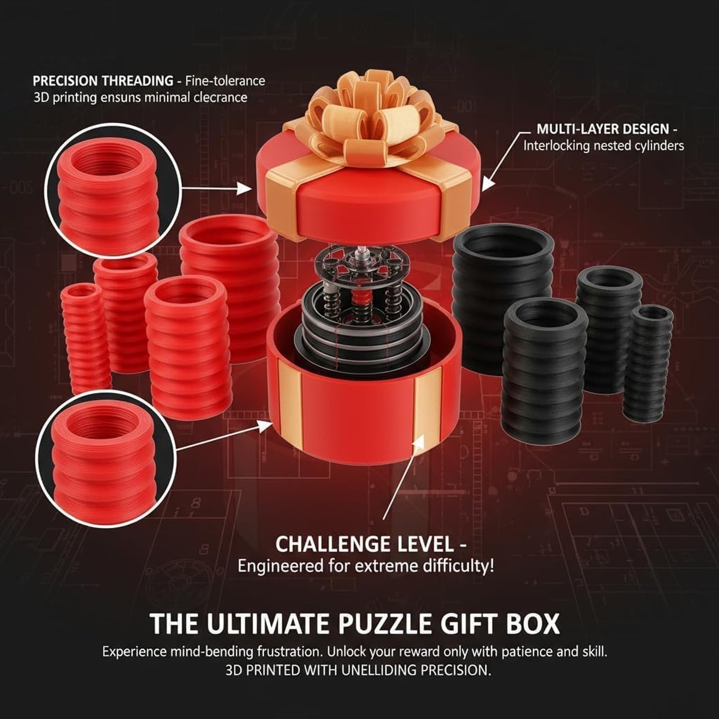 Annoying Nested Screw Gift Box, Annoying Gift Box, Reusable Prank Gifts Boxes for Cash and Small Surprises, Money Puzzle Boxes for Cash Gifts, Perfect Gag Gifts for Birthday, Christmas & Fun Party