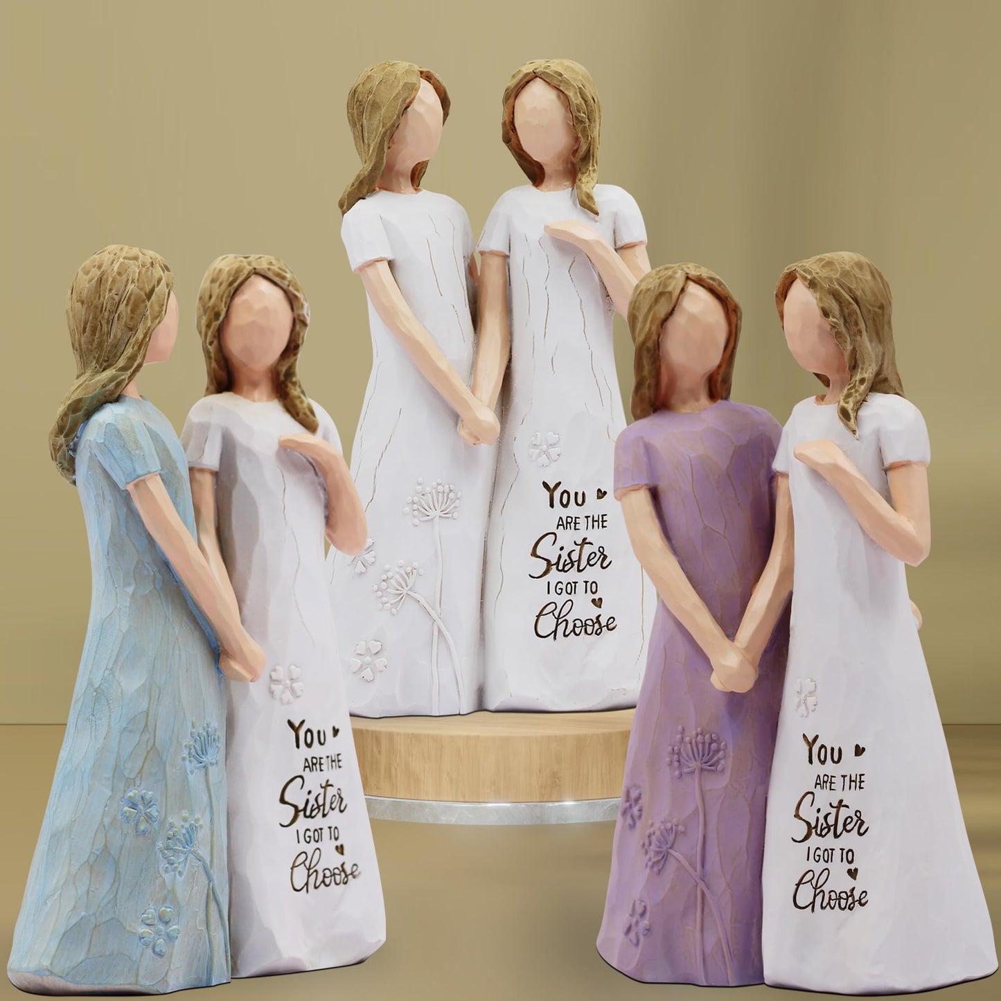 BORLESTA Best Friend Birthday Gifts for Women - Friendship Gifts for Women, Gift for Friends Women, Sister Birthday Gift, Bestie Gift for Women - Friend Hand-Painted Figure