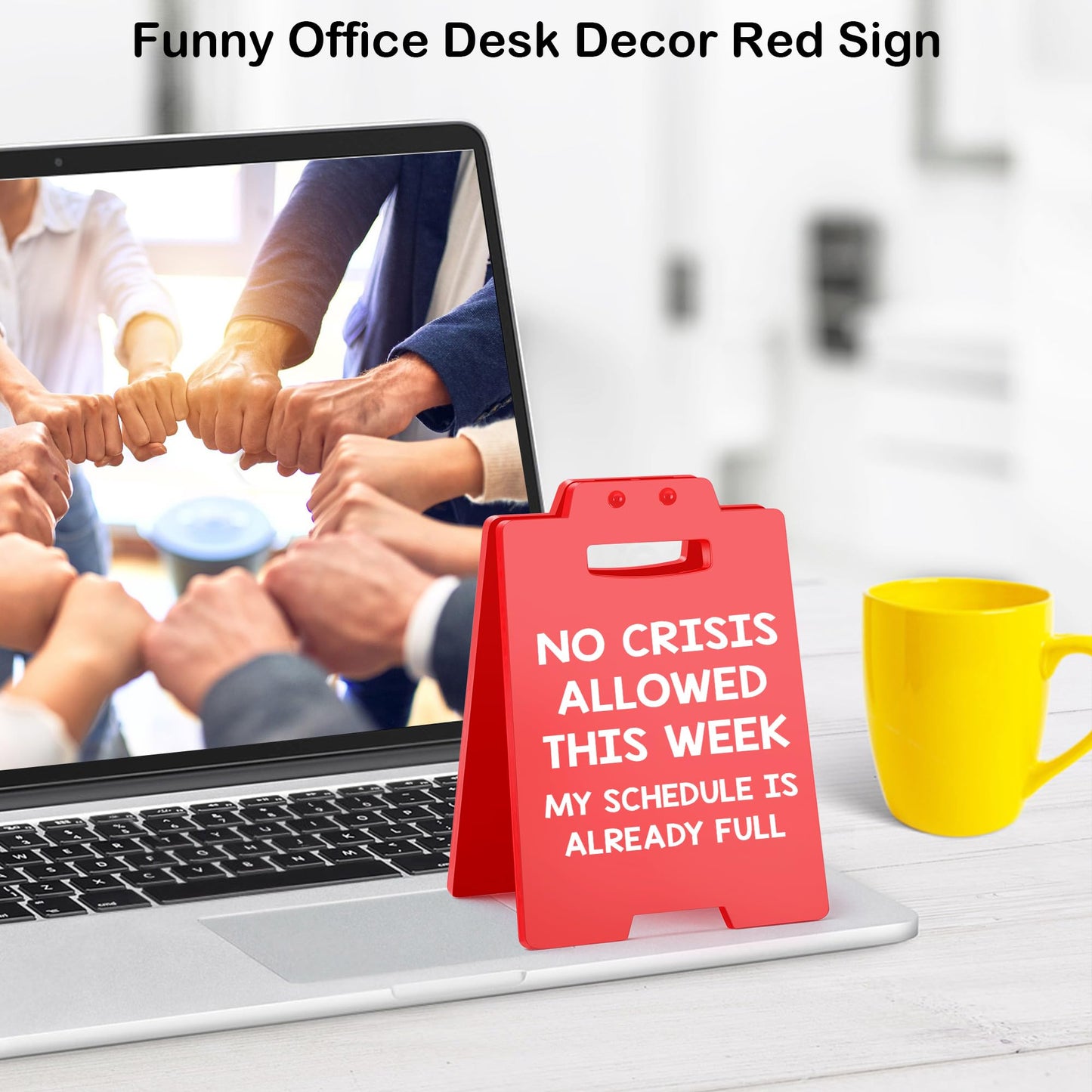 Funny Office Desk Decor Boss Birthday Gift for Women Men Boss Lady, Teacher Nurse Principal Appreciation Gifts, Bosses Day Gifts for Women, Supervisor Manager Secretary Coworker Cubicle Decor Red Sign