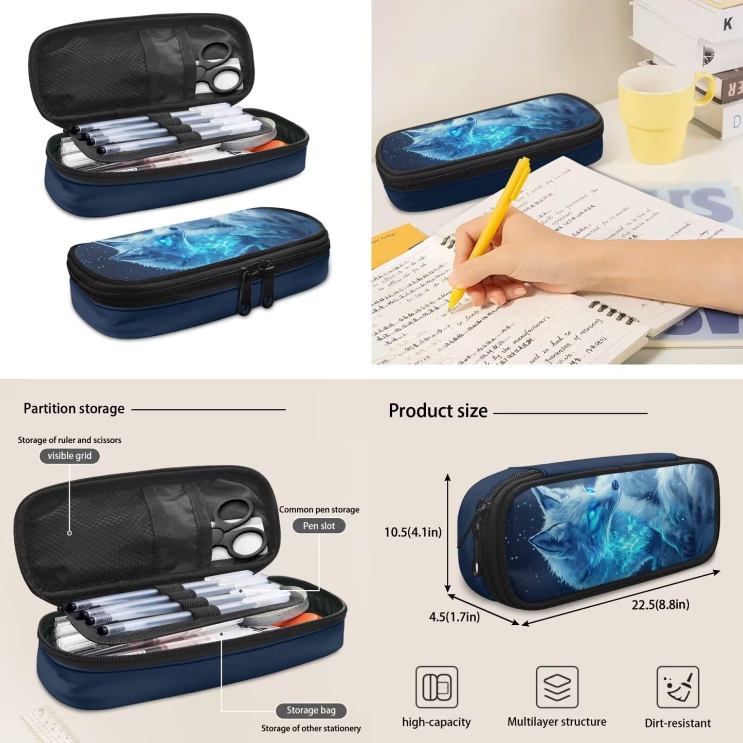 Noteligou Foxes Backpack for School Teens Girls Bookbag with Lunch Box Pencil Case and Water Bottle Sleeve 4-in-1 Aesthetic Girl School Backpack with Side Pockets 17 inch Students Shoulder Bag