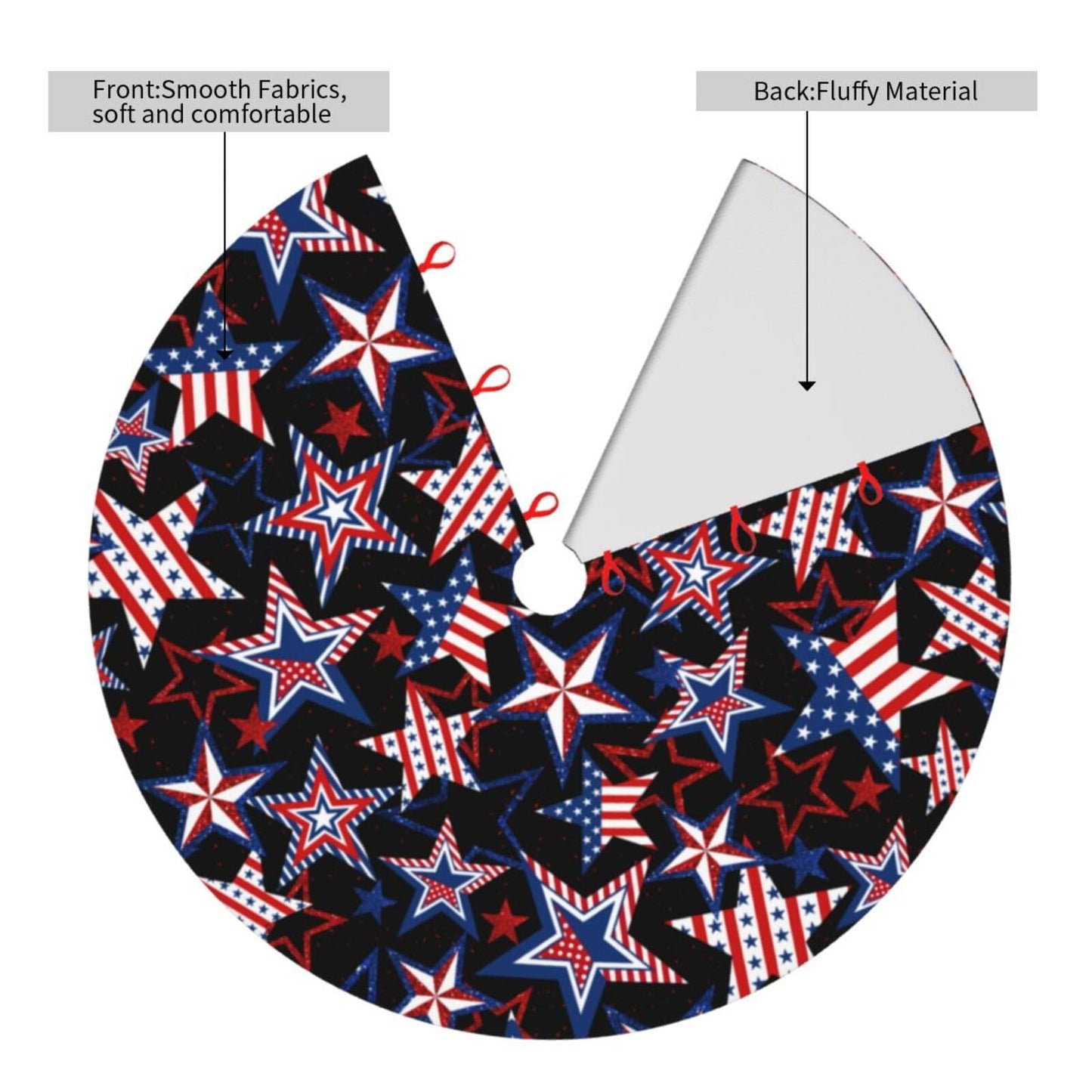 4th of July Patriotics American Veterans Day Christmas Tree Skirt Memorial Day Xmas Tree Mat Halloween Christmas Tree Ornaments Decorations Holiday Party Indoor Outdoor 30"