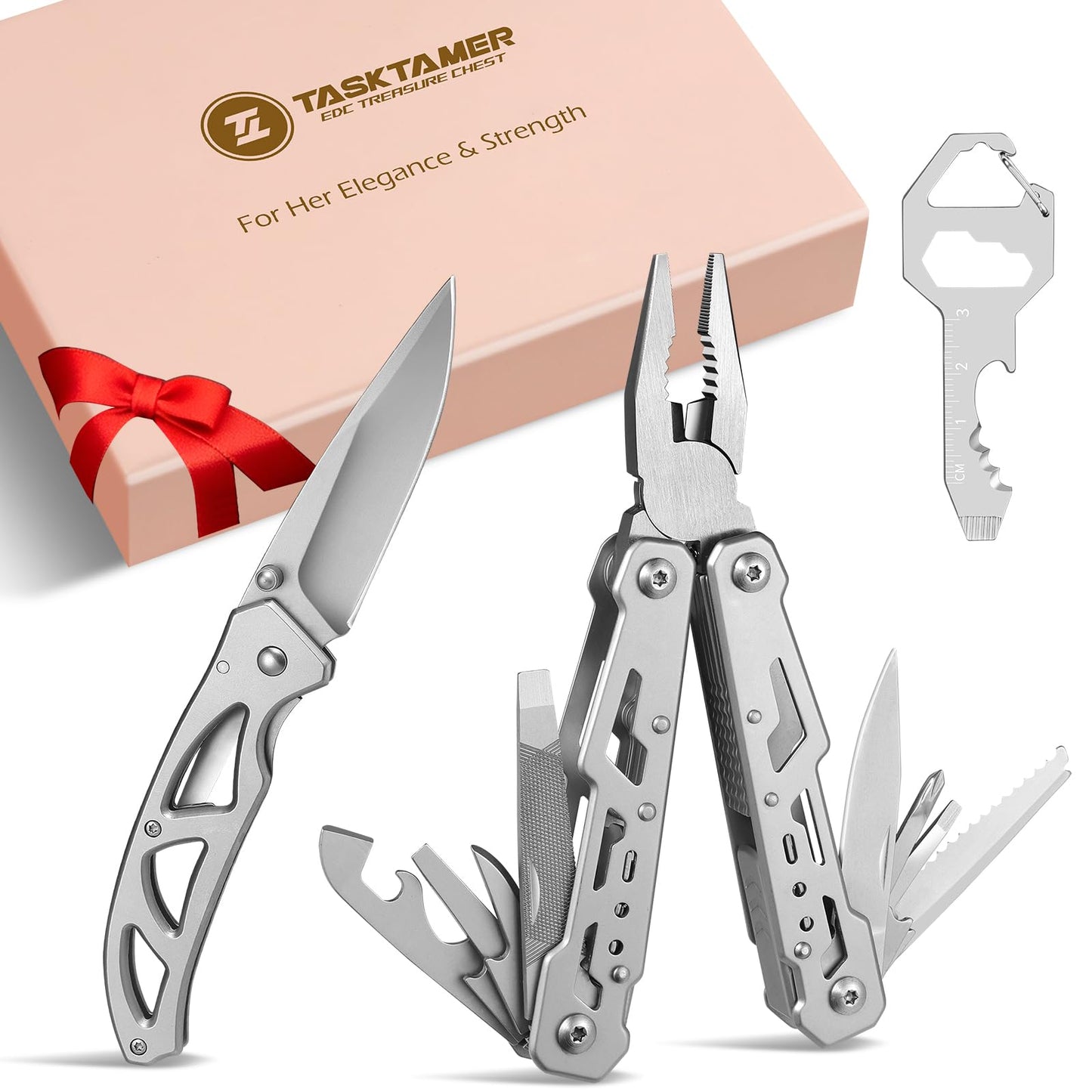 Multitools gifts for Women, Multi tool Pliers & Pocket Knife Gift Set for Wife Mom Sister- Women Stocking Stuffers for Birthday, Mothers Day, Valentines Day, Premium Gift Box for Her