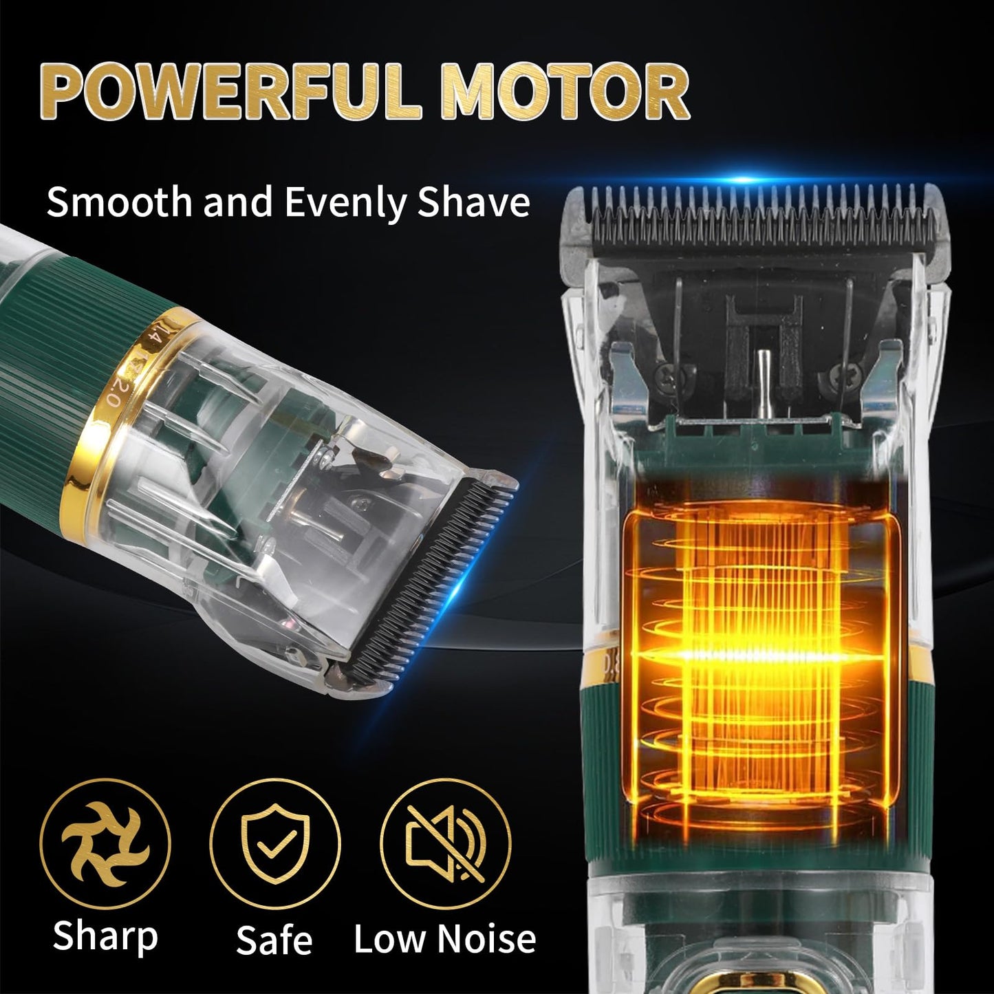 ODJSY Pet Dog Grooming Kit Low Noise - Rechargeable Cordless Dog Clippers, IPX7 Waterproof Clippers with 4 Guide Combs & Stainless Steel Blade for Cats/Dogs/Small Animals