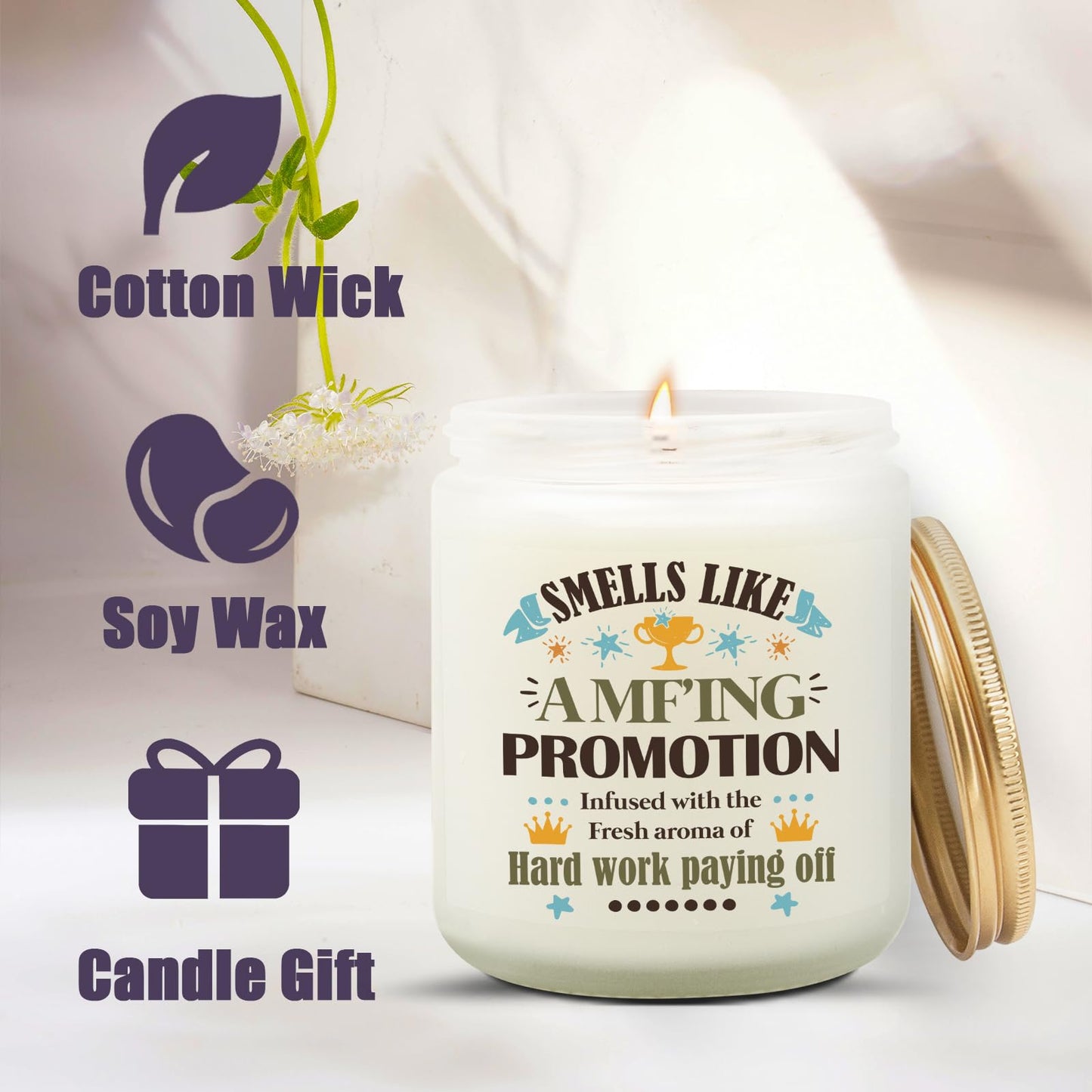 Goiicoln Job Promotion Gifts for Women, Congratulations New Job Candle Gifts for Women, Congratulations on Your Promotion, Graduation Gift for Coworker Friend Boss, Lavender Scented Candle