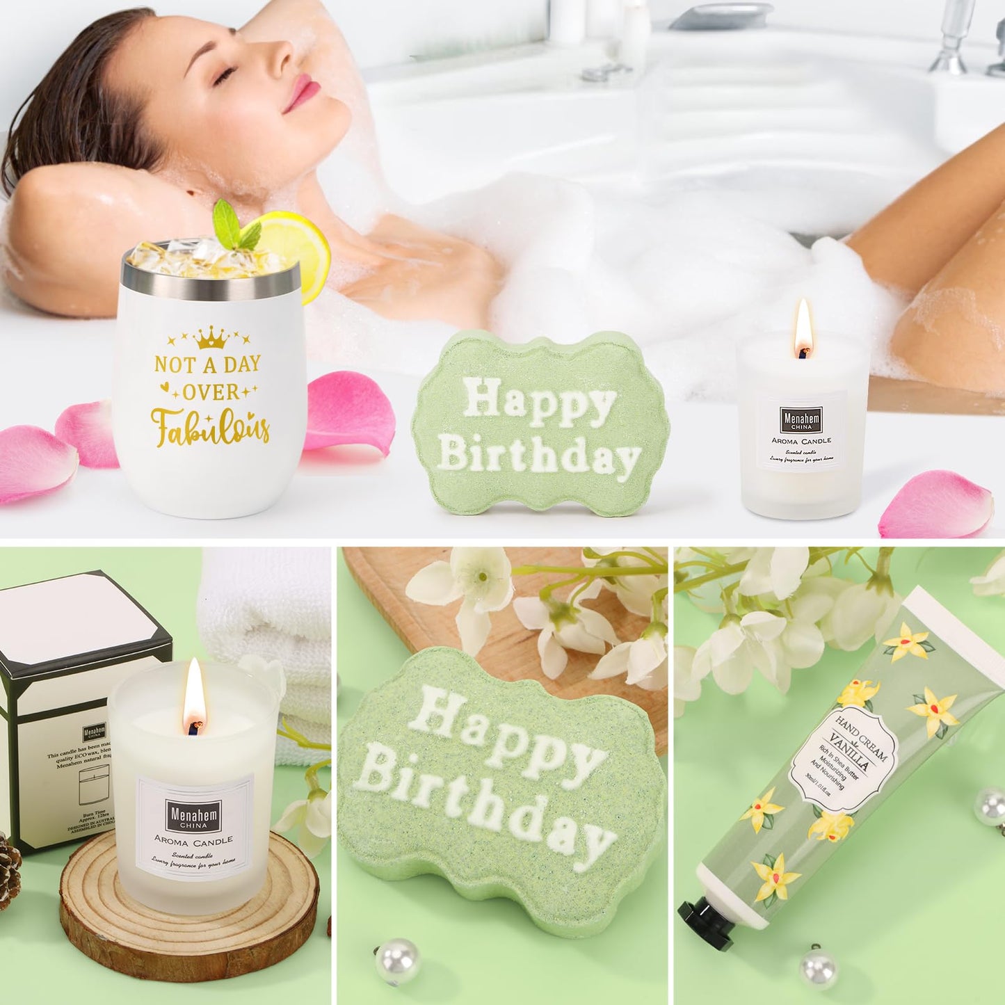 Birthday Gifts for Women, Happy Birthday Gifts for Mom Sister Her Best Friend Girlfriend Wife Bday Gift Ideas, Unique Relaxing Spa Birthday Gift Baskets for Women Care Package w/Blanket