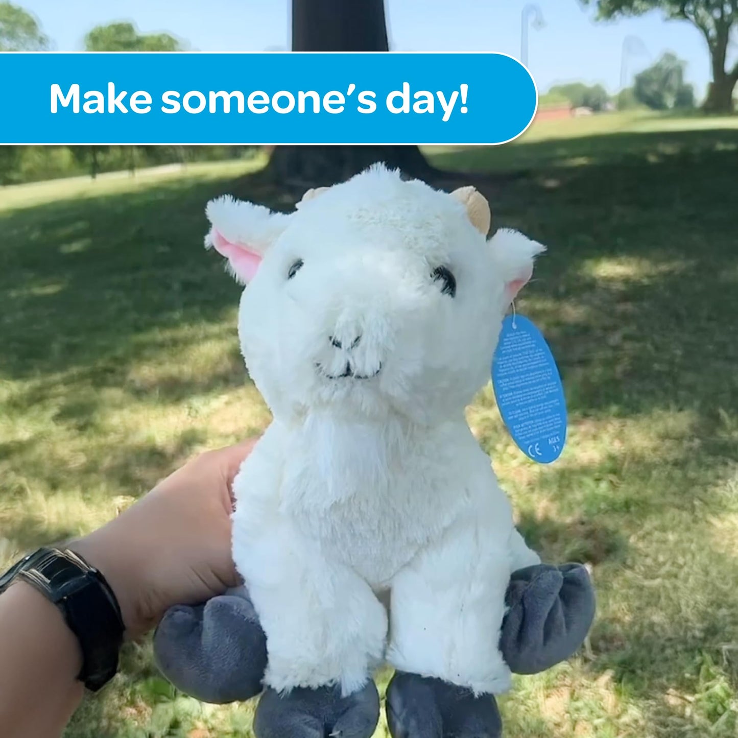 SendAFriend Gus the Goat Stuffed Animal Care Package, Someone Loves You Box, Great Gift For Any Reason (Love You Notecard)
