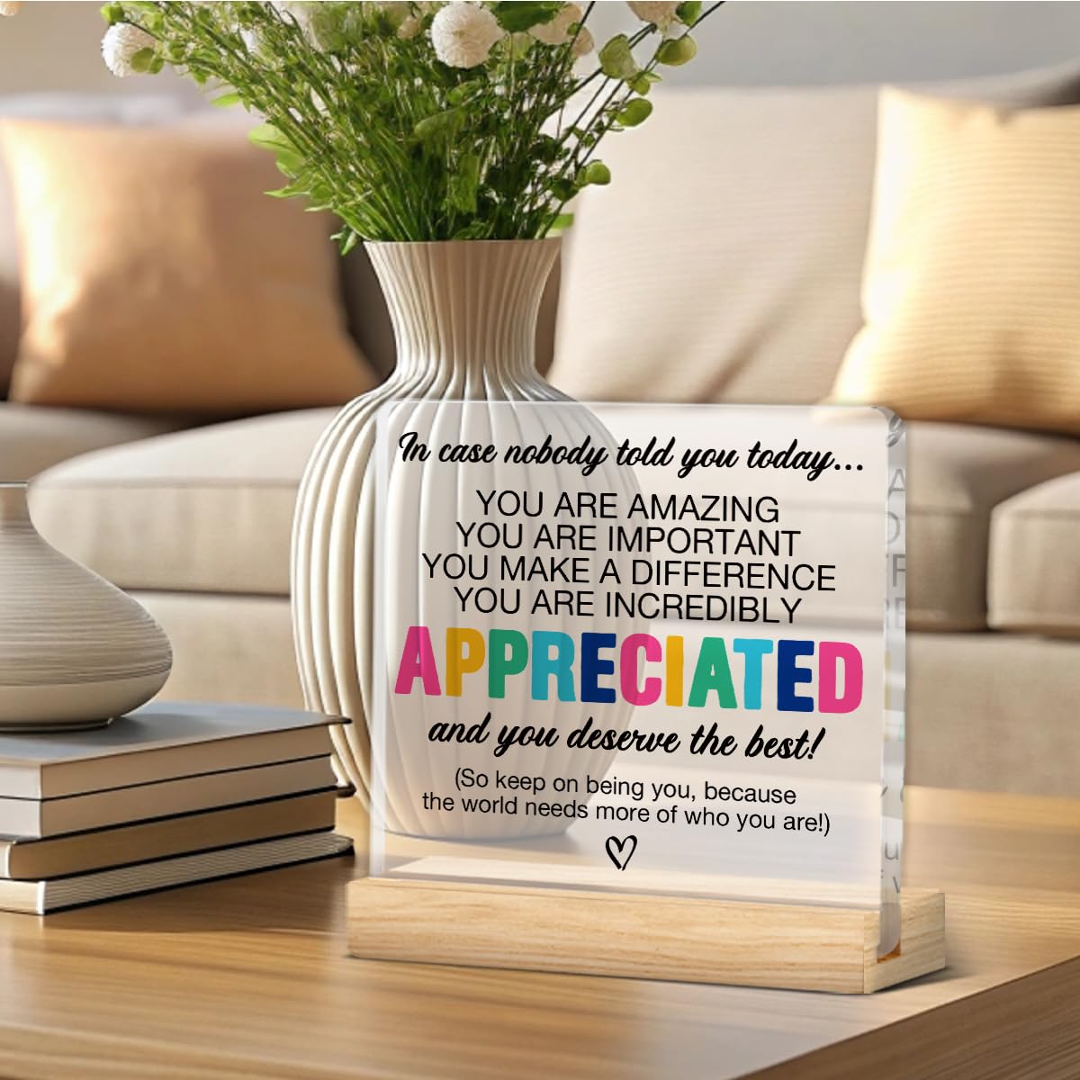 Thank You Appreciation Gifts for Colleague Coworker Boss Teacher, Inspirational Gifts for Women Men, Affirmation Gifts You Are Incredibly Appreciated Acrylic Desk Sign Decor