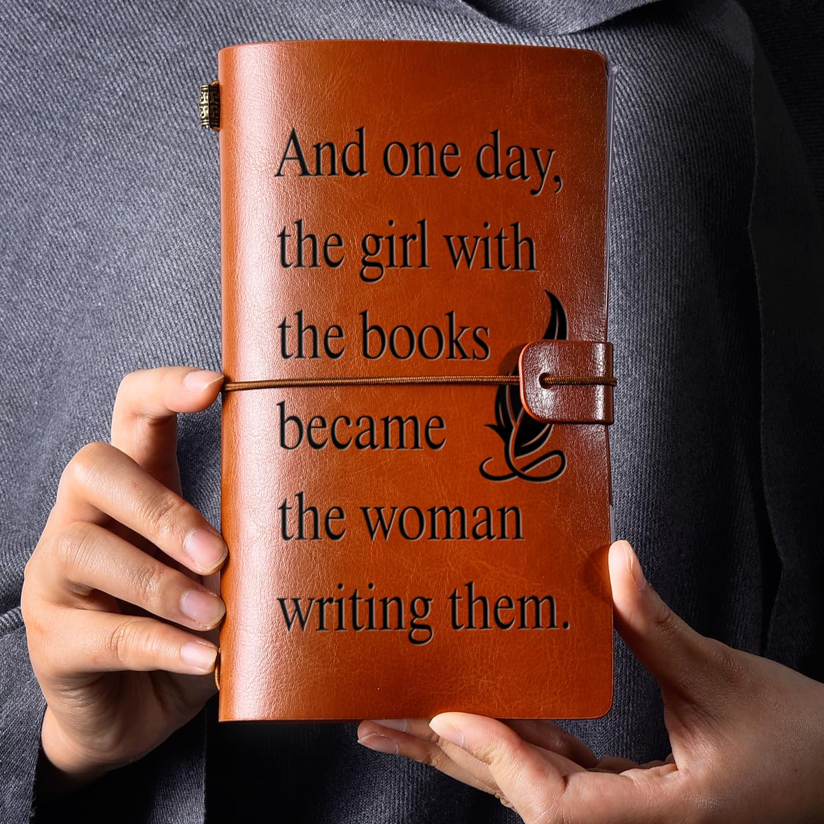 NGAEAK Writer Gifts for Women Leather Journal Notebook, Gifts for Writers Birthday Christmas, Writing Lover Gift Engraved Leather Travel Journal