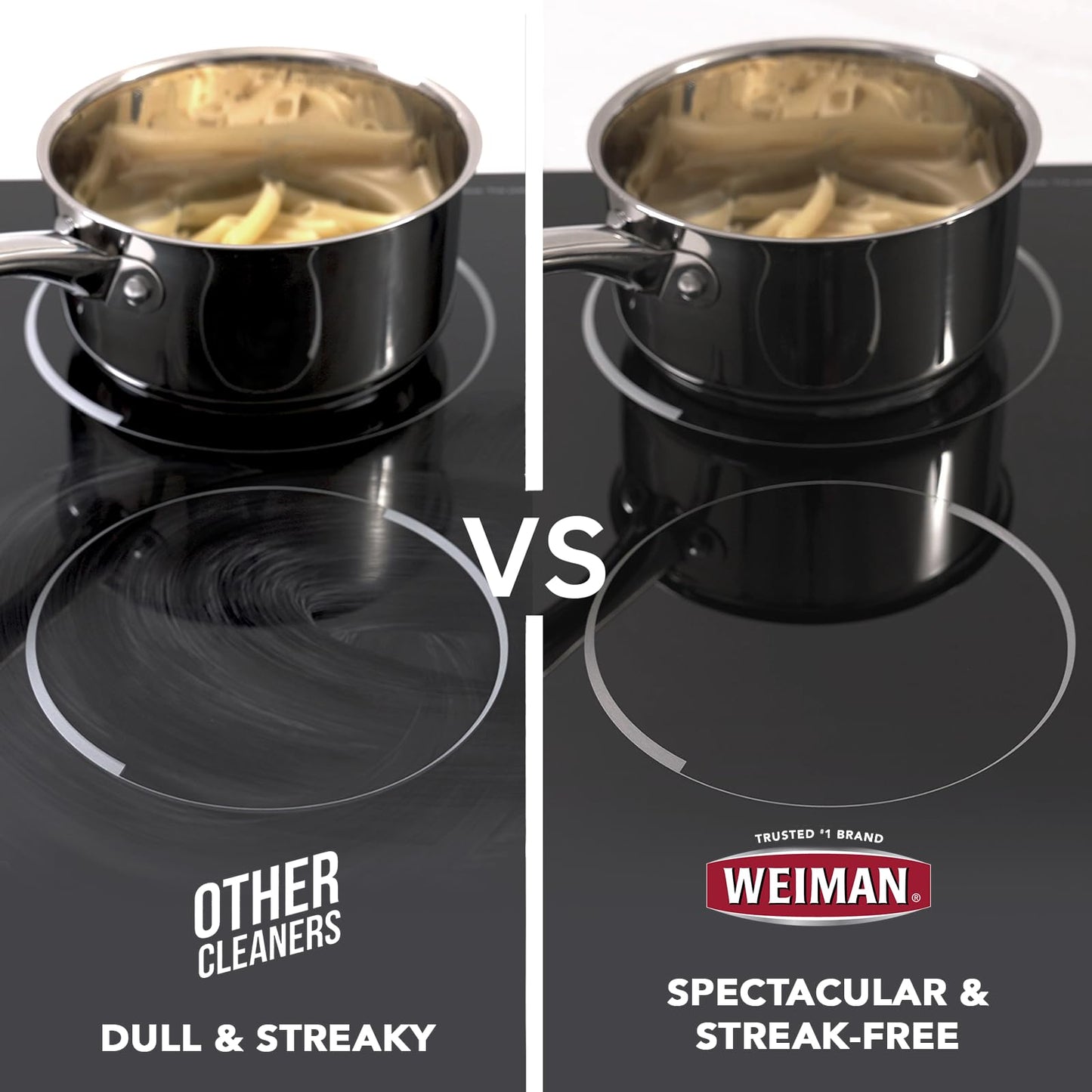 Weiman Ceramic and Glass Cooktop - 10 Ounce - Stove Top Daily Cleaner Kit - 12 Ounce - Glass Induction Cooktop Cleaning Bundle for Heavy Duty Mess Cleans Burnt-on Food